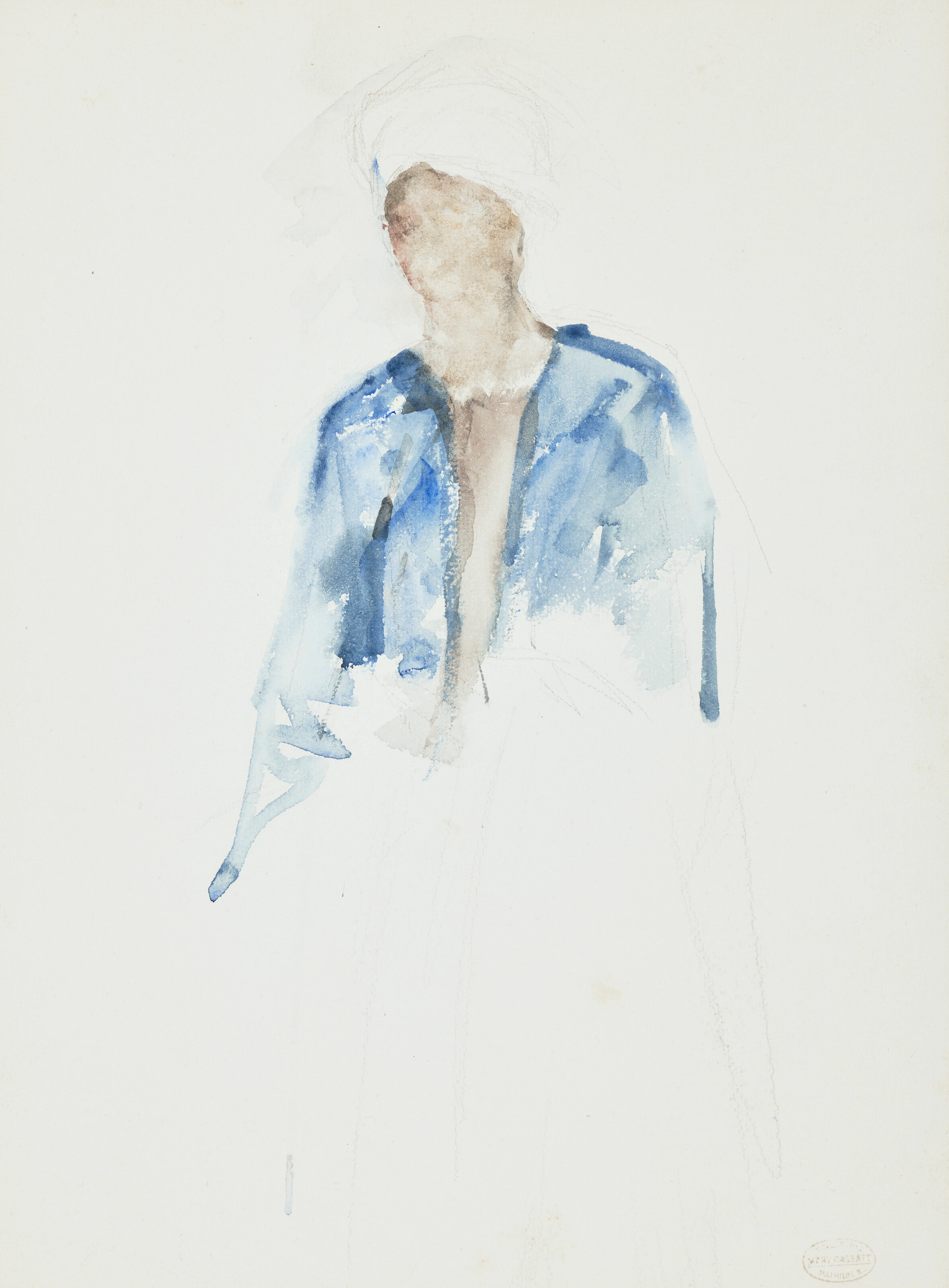 MARY CASSATT (1844-1926) Slight Sketch of a Nubian in a Blue Robe