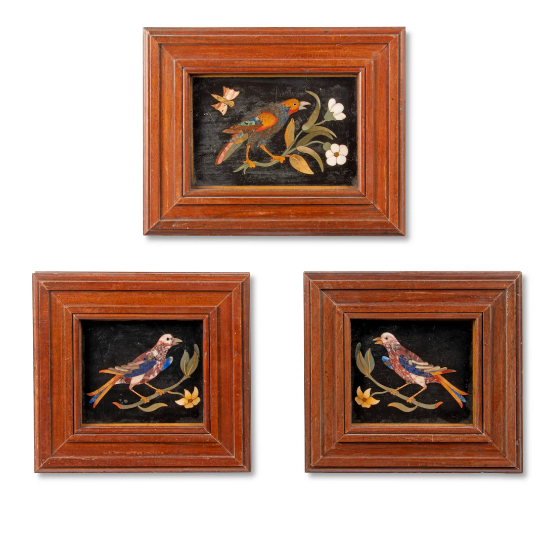 A Set of Three Italian Pietra Dura Plaques