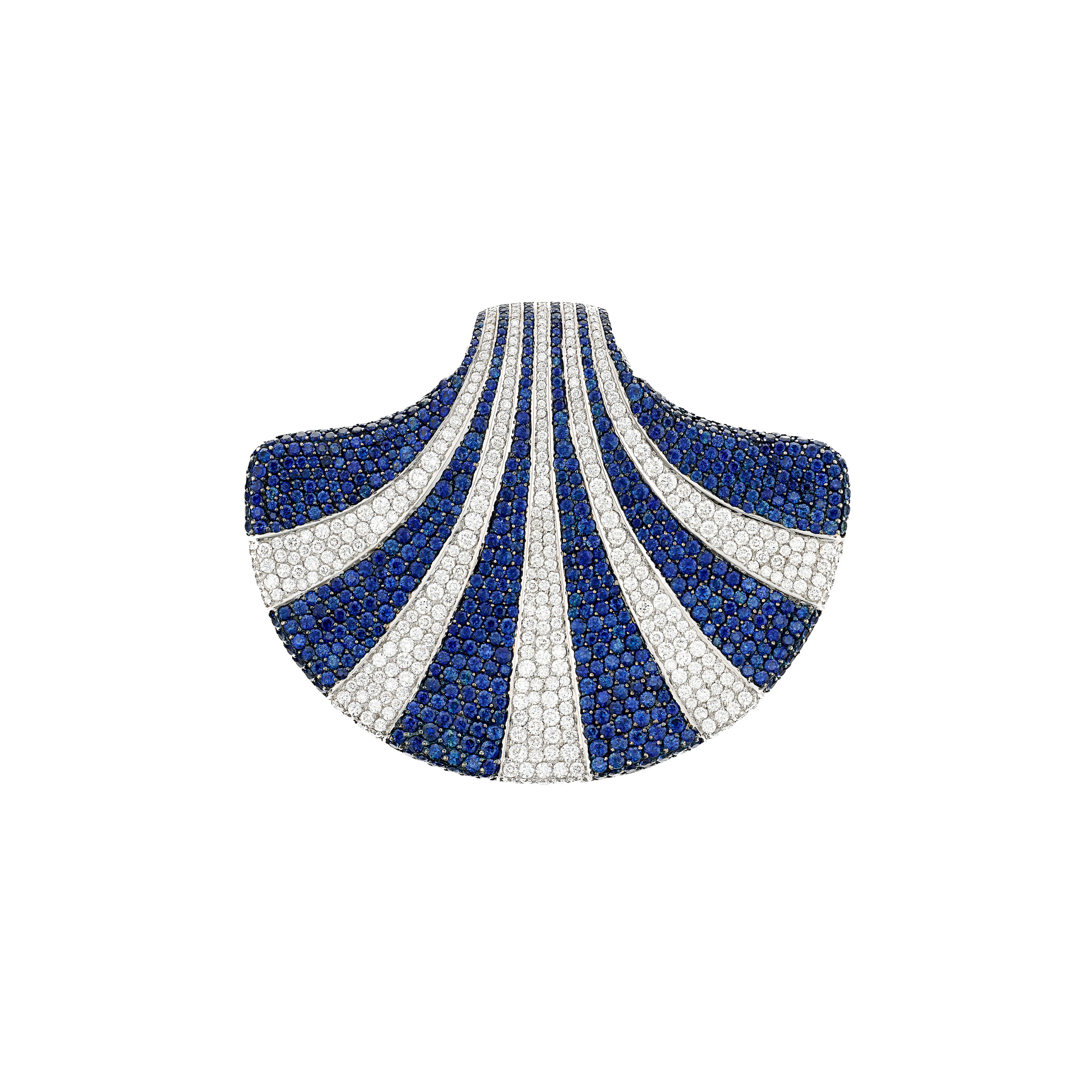 Enigma Sapphire and Diamond Shell Clip