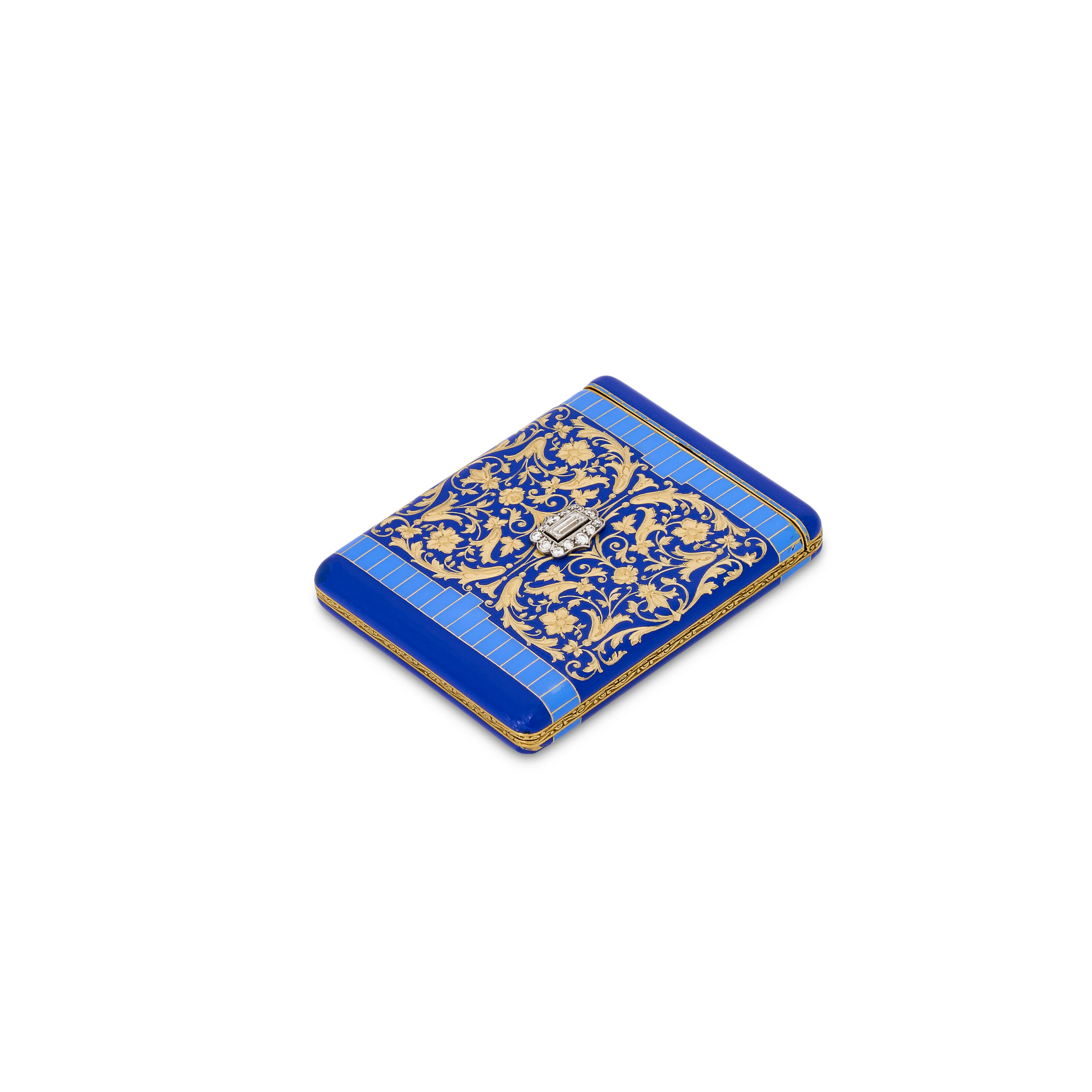 Tiffany & Co. Art Deco Diamond and Enamel Travel Clock