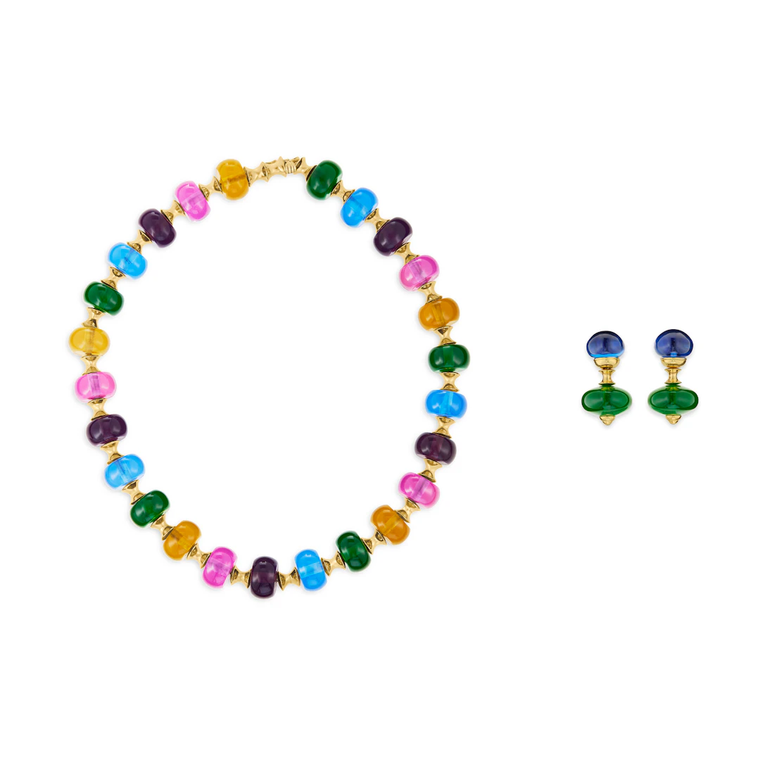 Marina B Set of Multi-Colored Synthetic Quartz 'Cimin' Jewelry