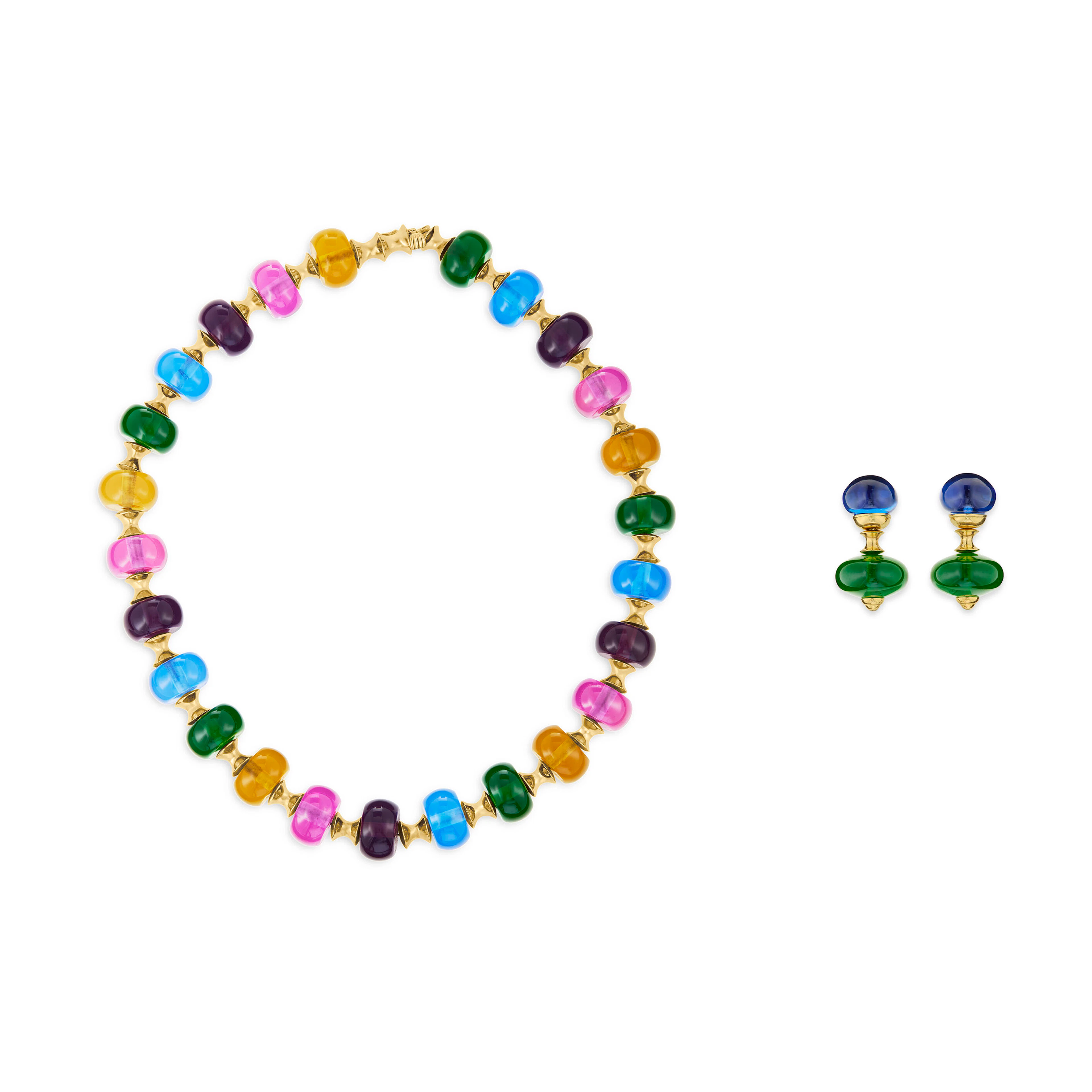 Marina B Set of Multi-Colored Synthetic Quartz 'Cimin' Jewelry