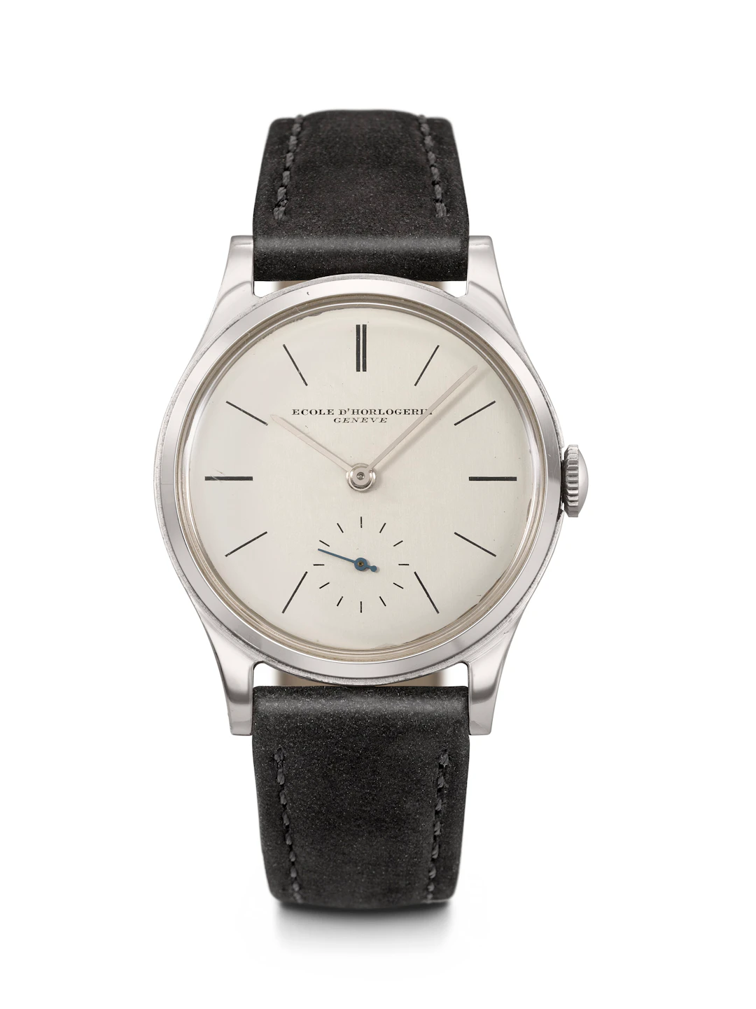 Ecole D'horlogerie, Geneve. An Extremely Rare Stainless Steel Wristwatch