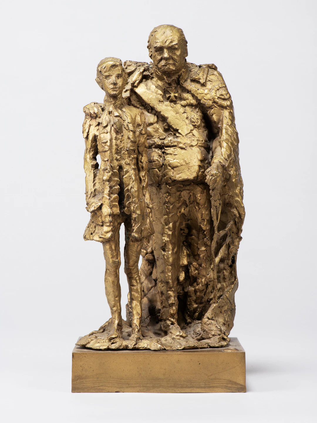 A Dutch Gilt-Bronze Group of Sir Winston Churchill and His Grandson