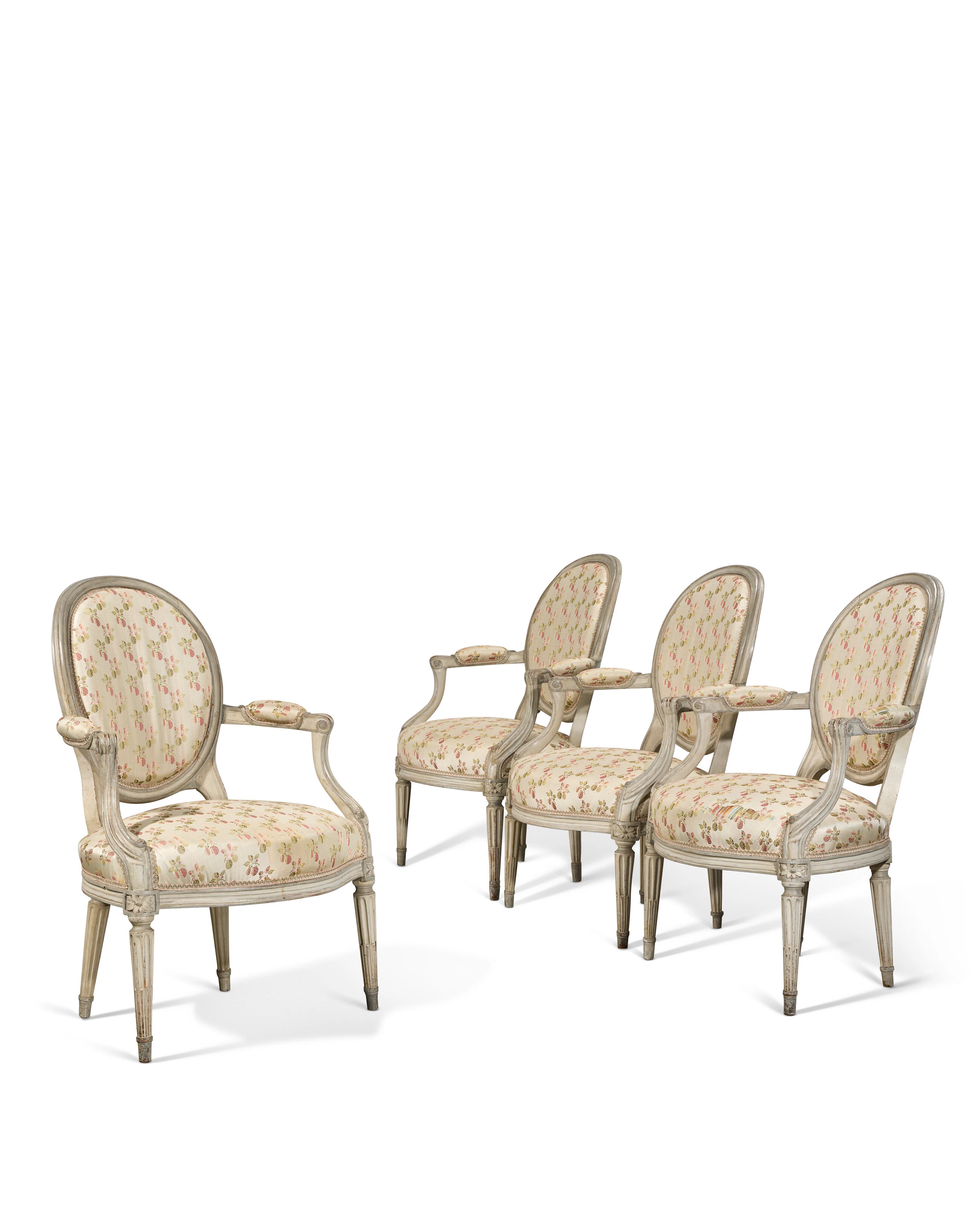 Suite De Quatre Fauteuils D’époque Louis Xvi