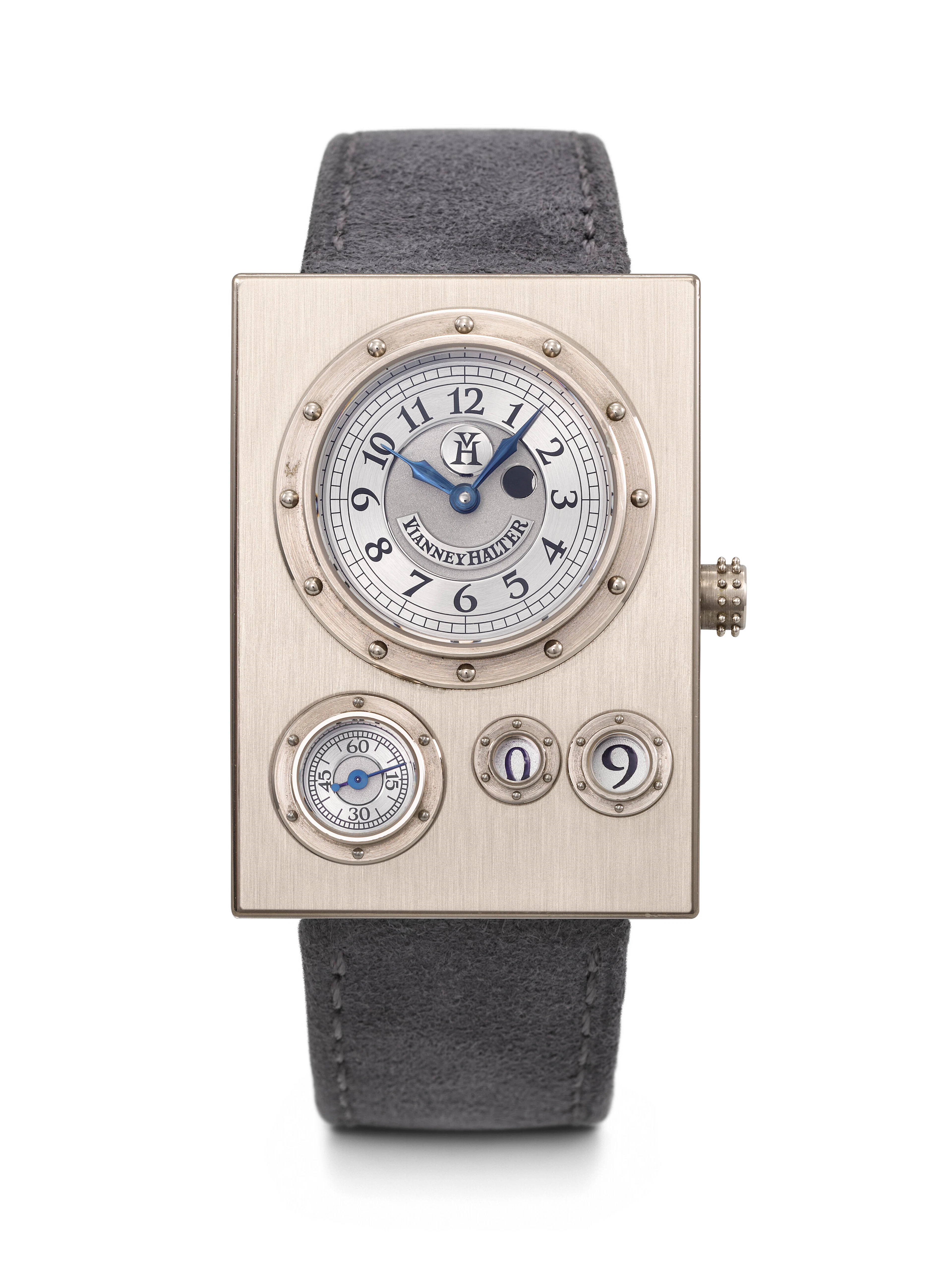 Vianney Halter. An Intriguing and Avant-Garde 18K White Gold Rectangular