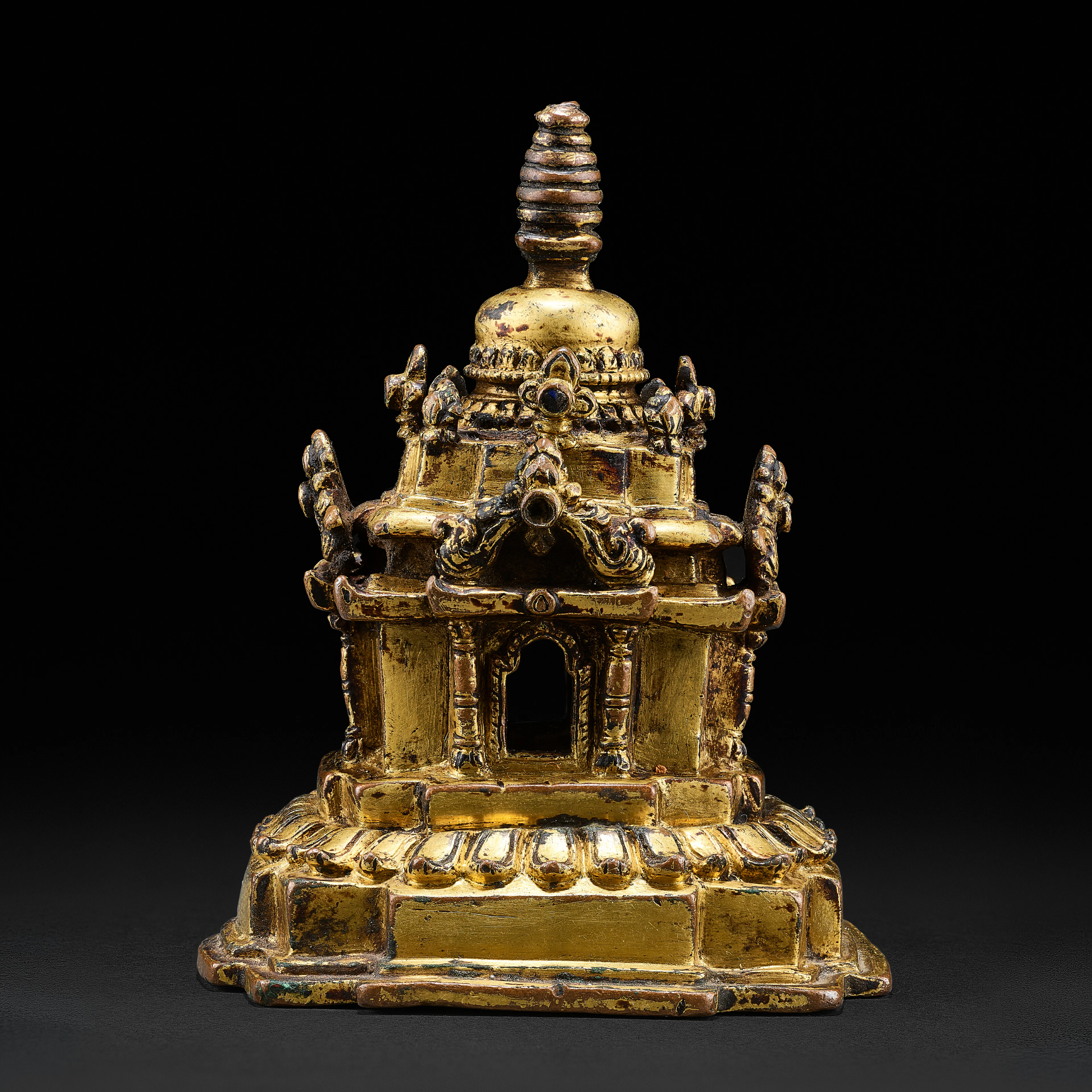 A Gilt Copper Alloy Chaitya