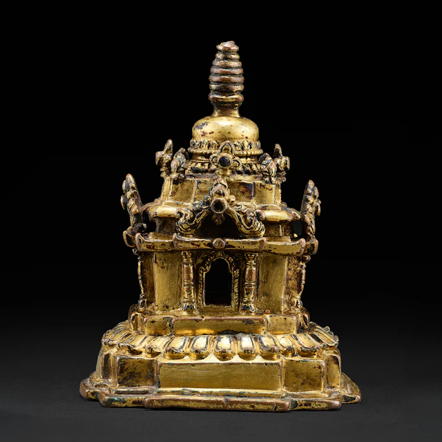 A Gilt Copper Alloy Chaitya
