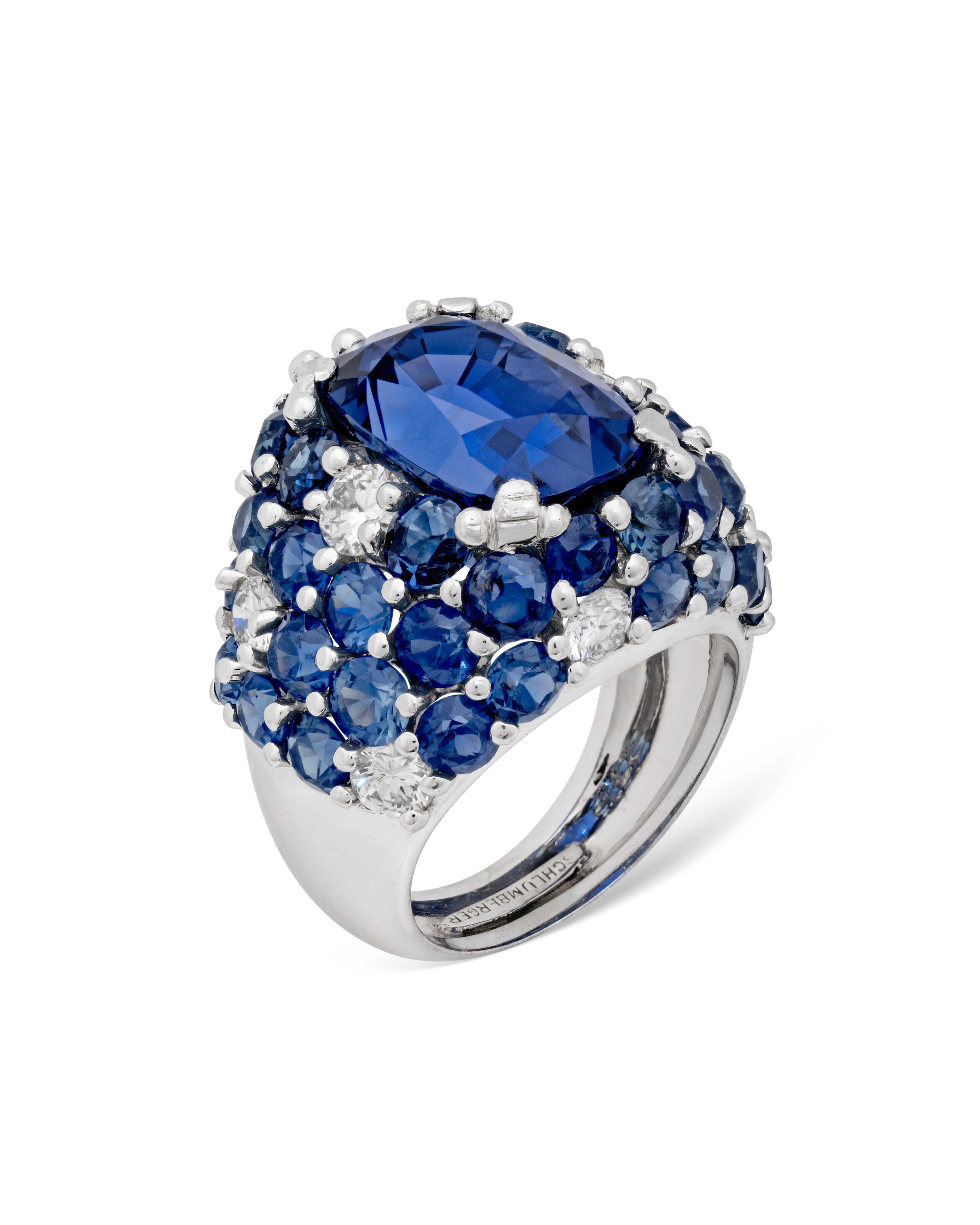 JEAN SCHLUMBERGER SAPPHIRE AND DIAMOND RING