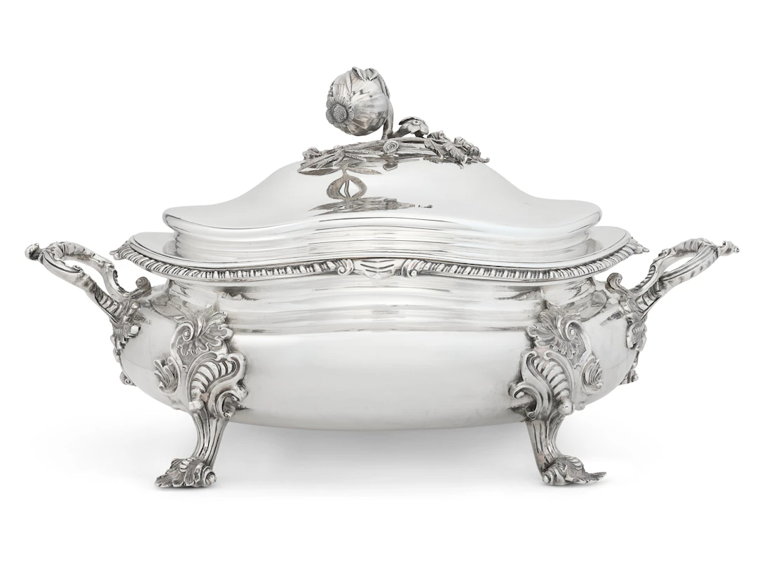 Soupière Et Son Couvercle En Argent D'époque George Iv