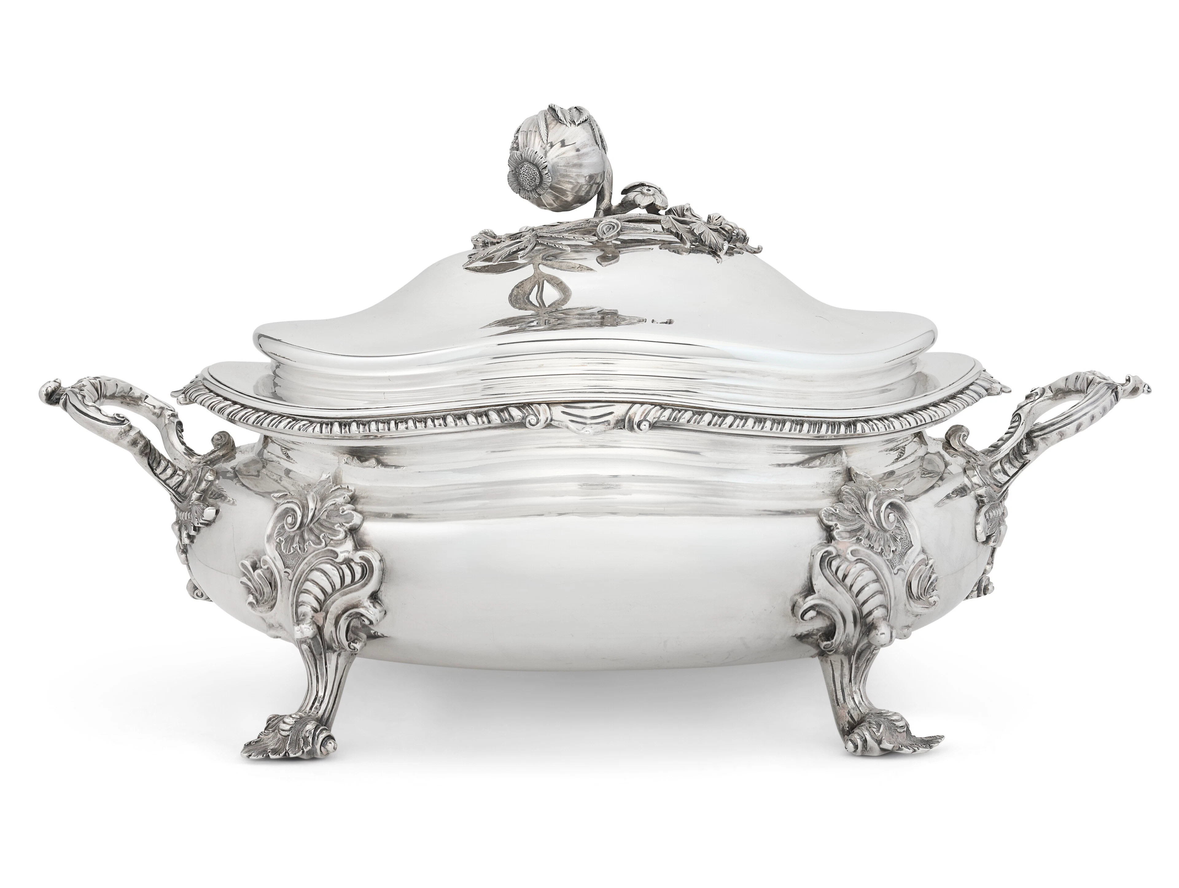 Soupière Et Son Couvercle En Argent D'époque George Iv