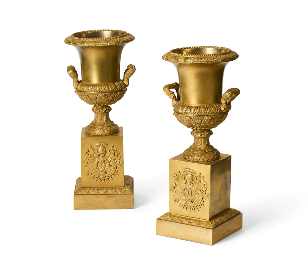A Pair of Charles X Ormolu Urns
