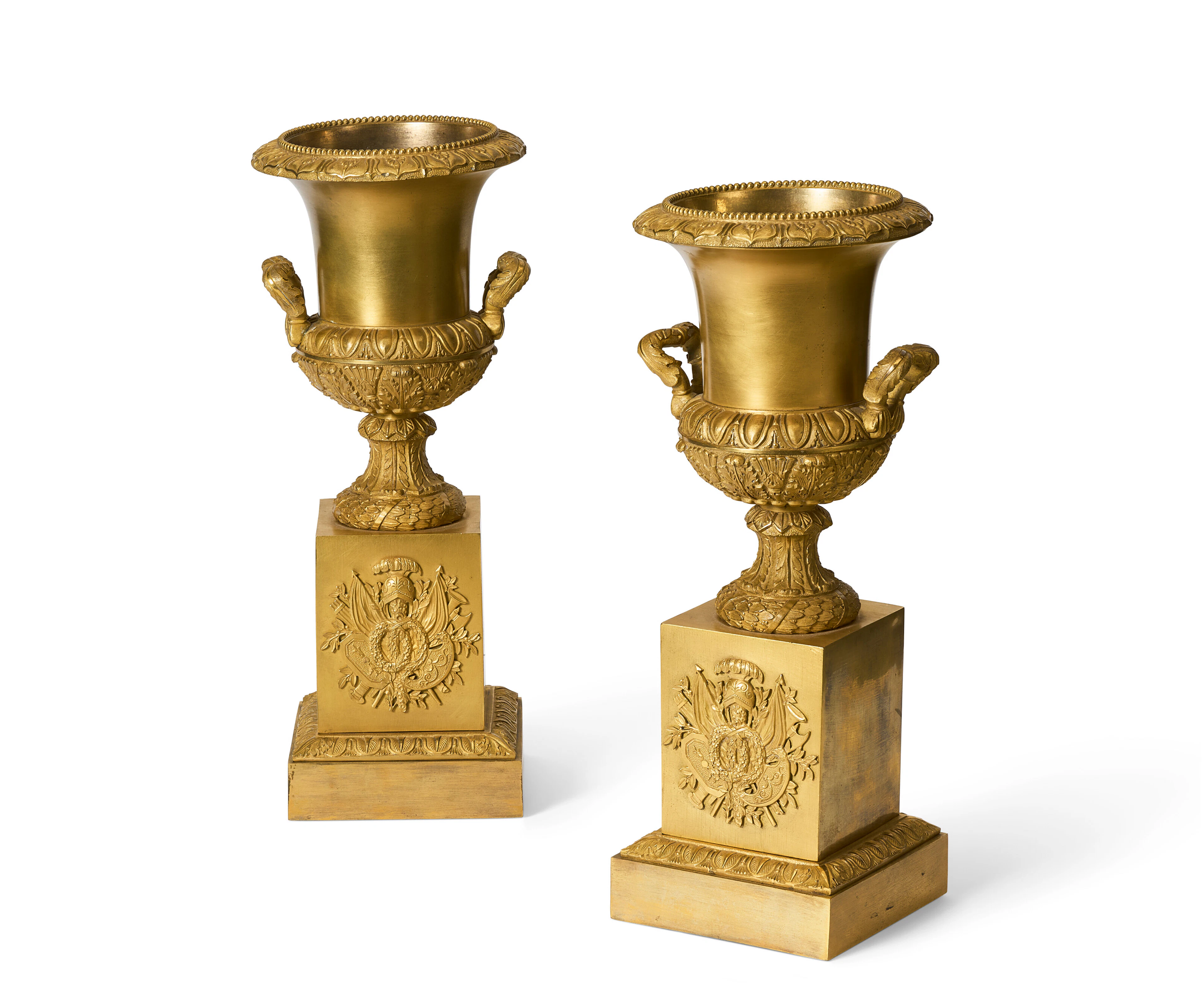A Pair of Charles X Ormolu Urns