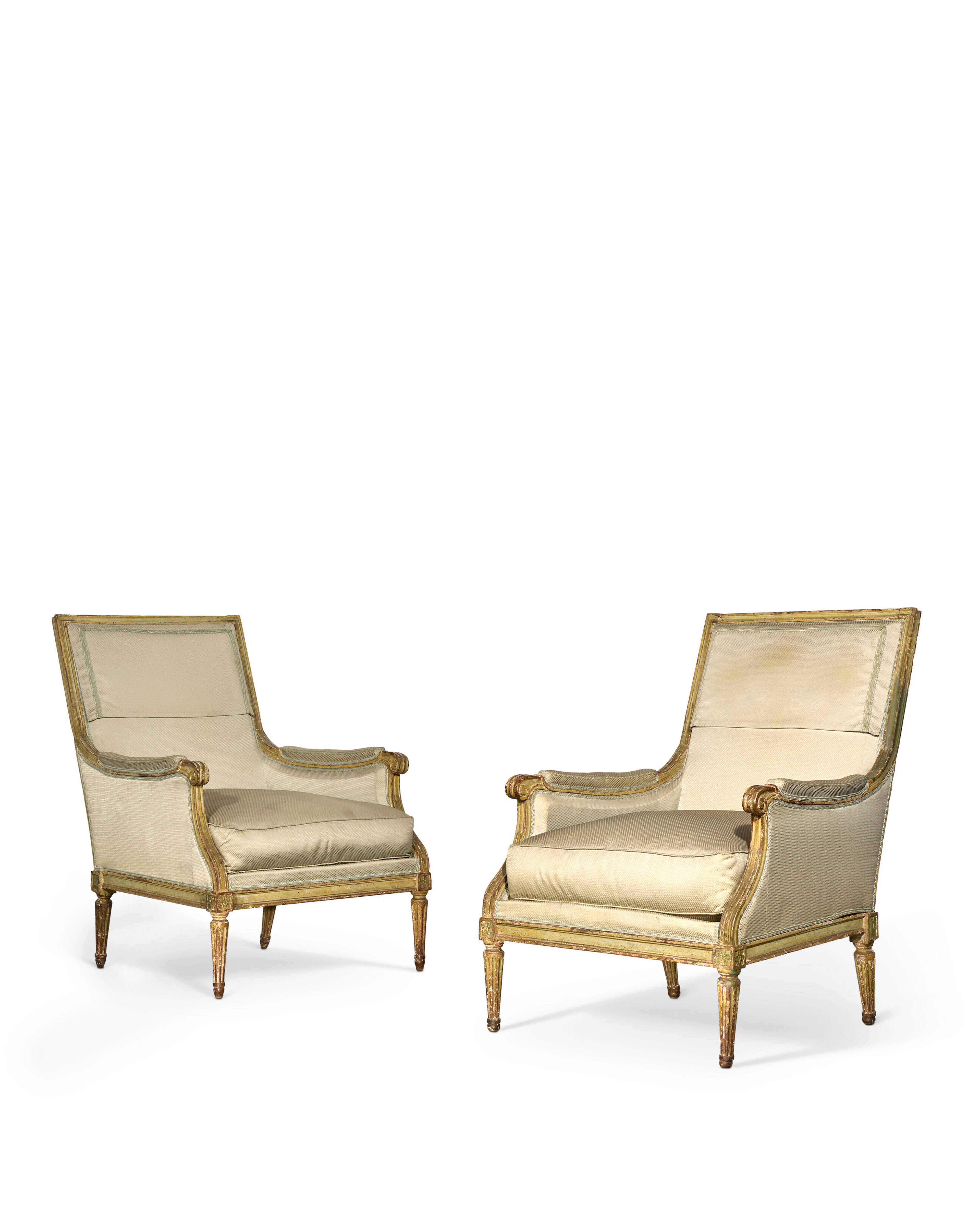 PAIRE DE LARGES BERGÈRES D'ÉPOQUE LOUIS XVI