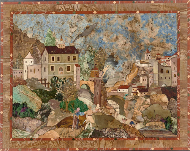 A Large Bohemian Pietra Dura Plaque