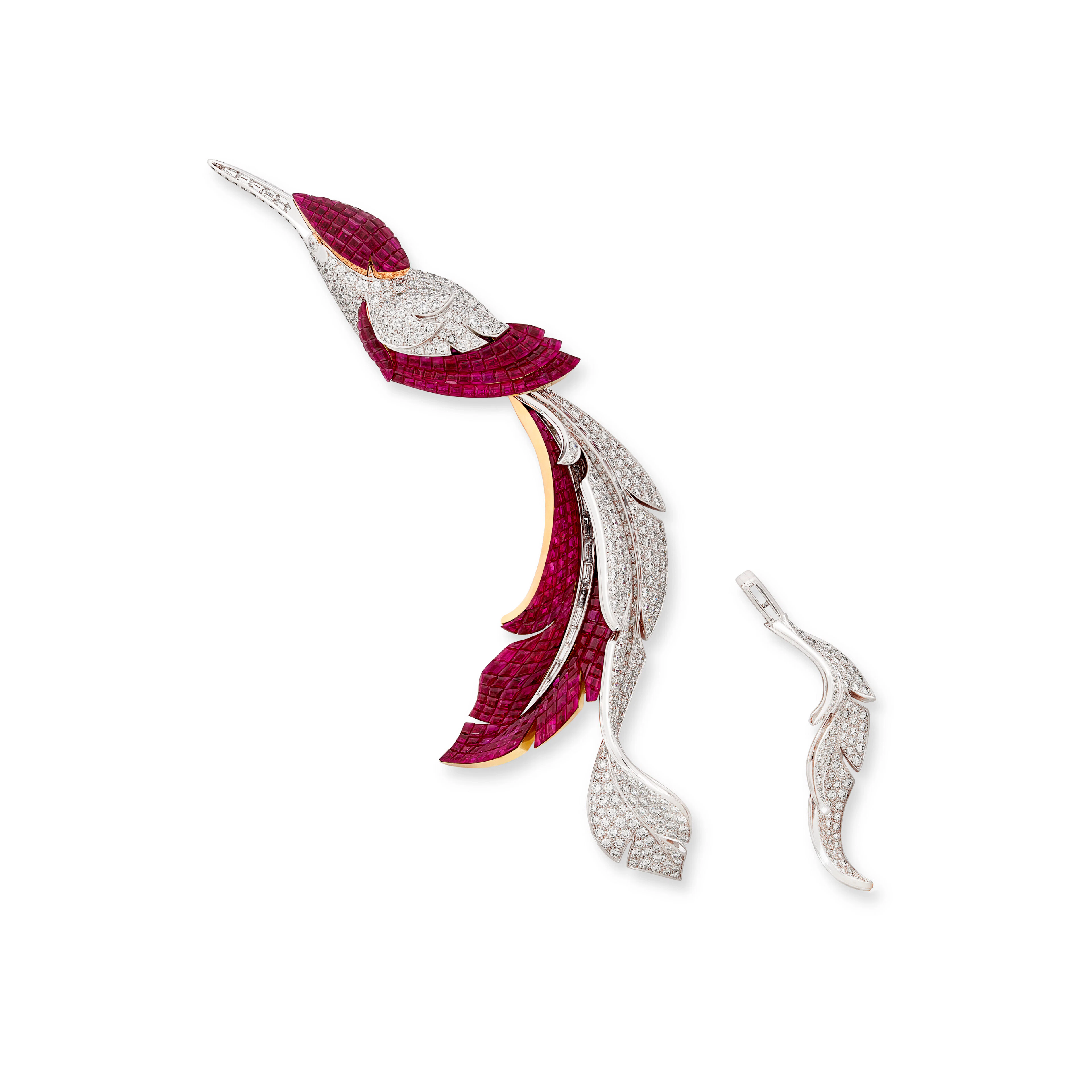 Magnificent Van Cleef & Arpels Ruby and Diamond 'Oiseau Mystérieux'