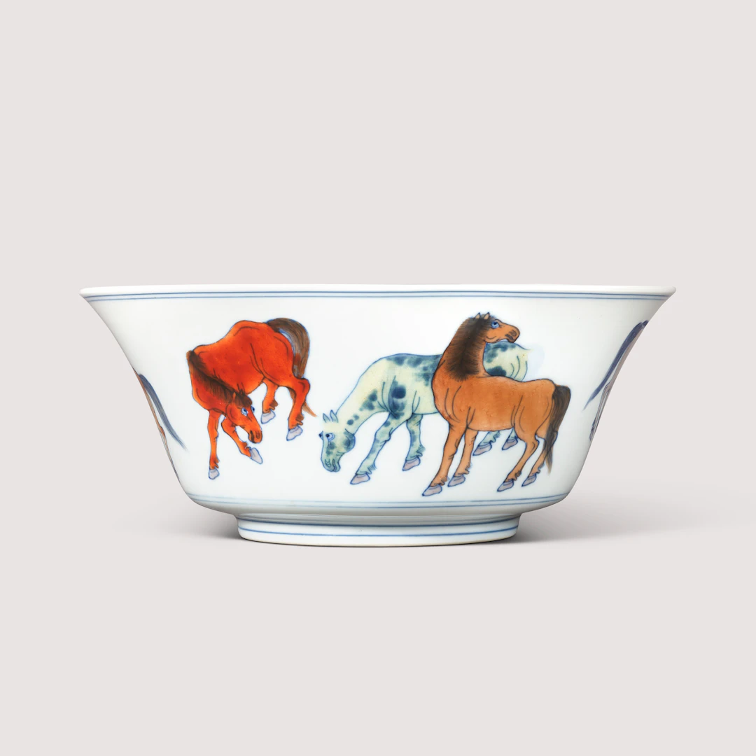 An Exceptionally Fine Doucai ‘Horse and Groom’ Bowl