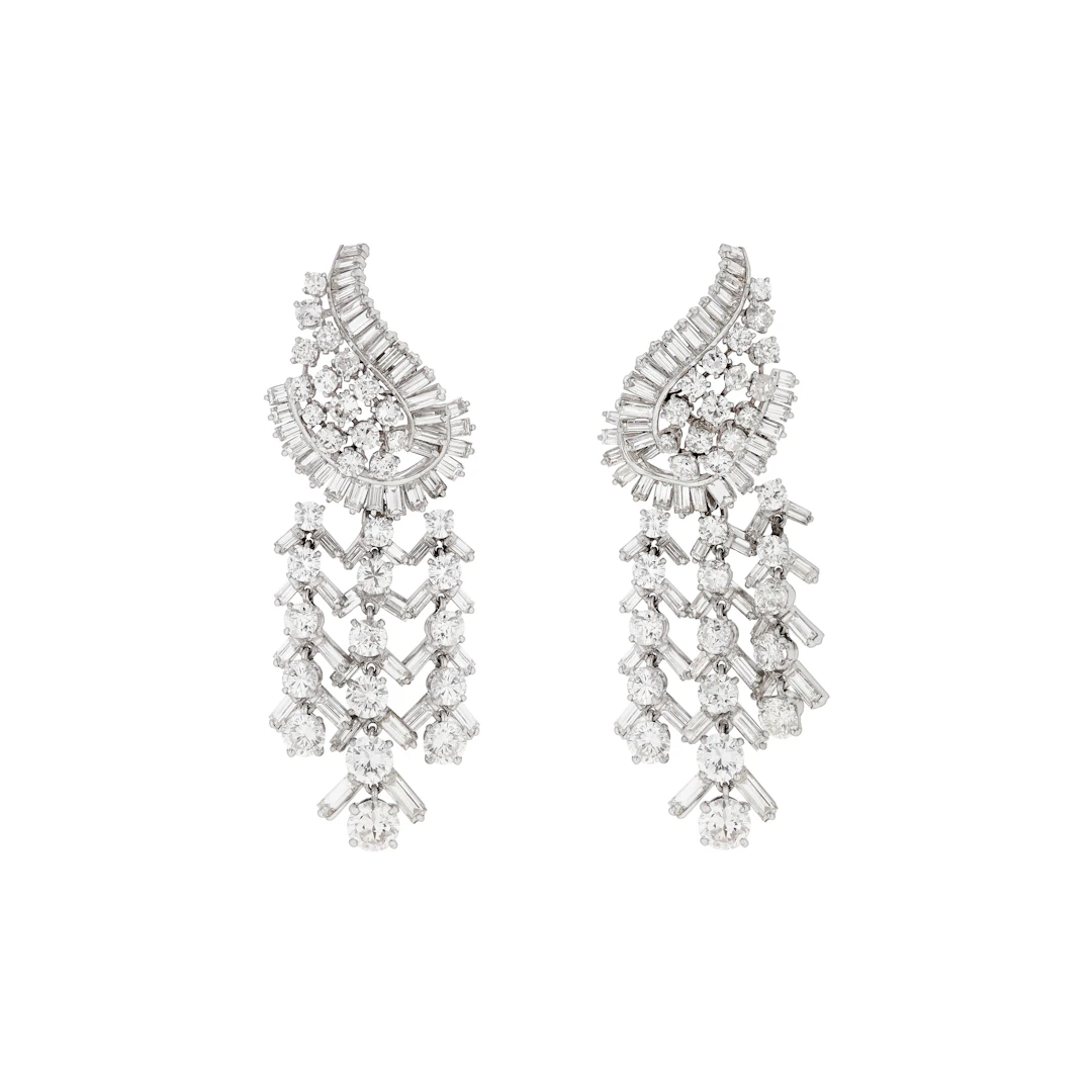 Diamond Pendant Earrings, Mounted by Boucheron