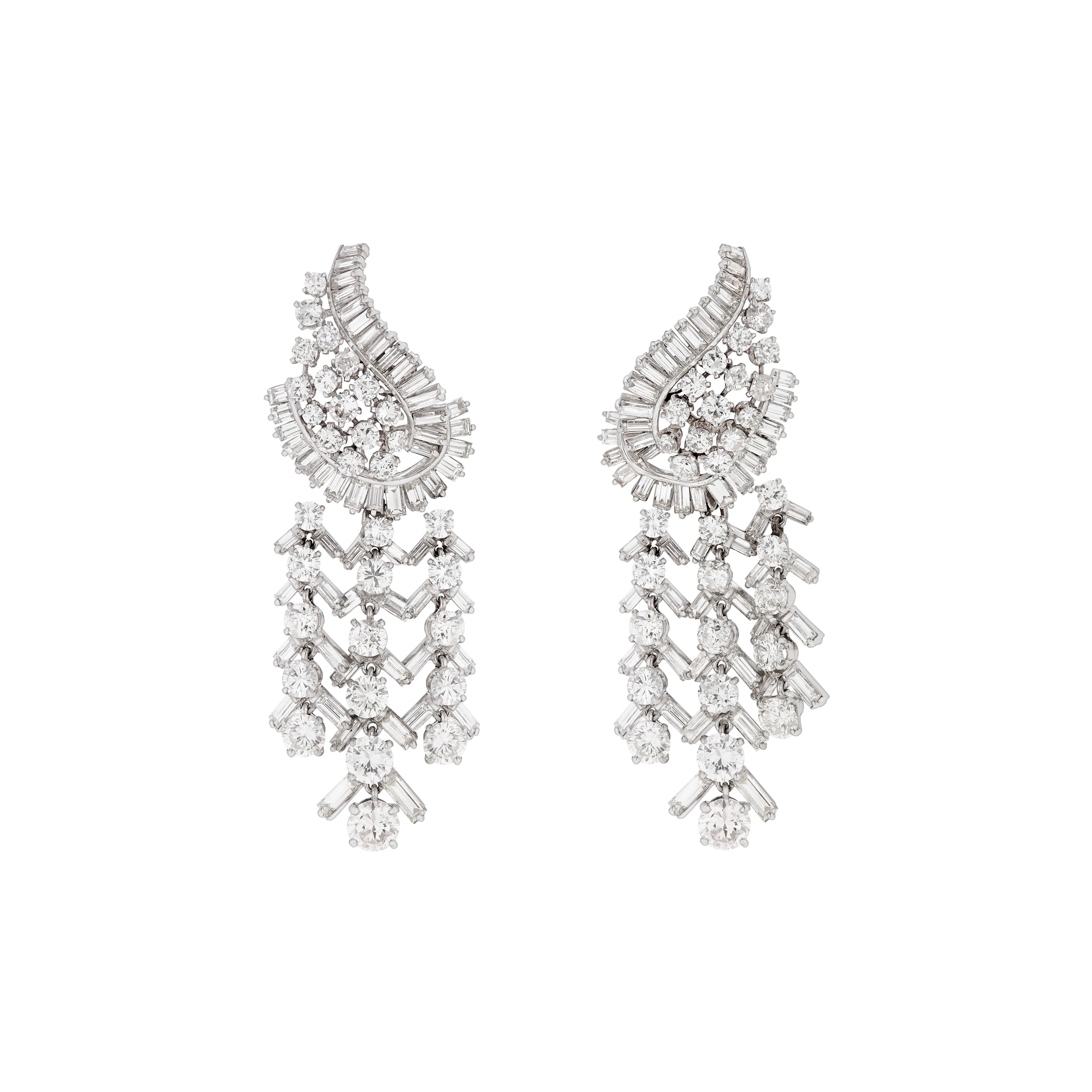 Diamond Pendant Earrings, Mounted by Boucheron