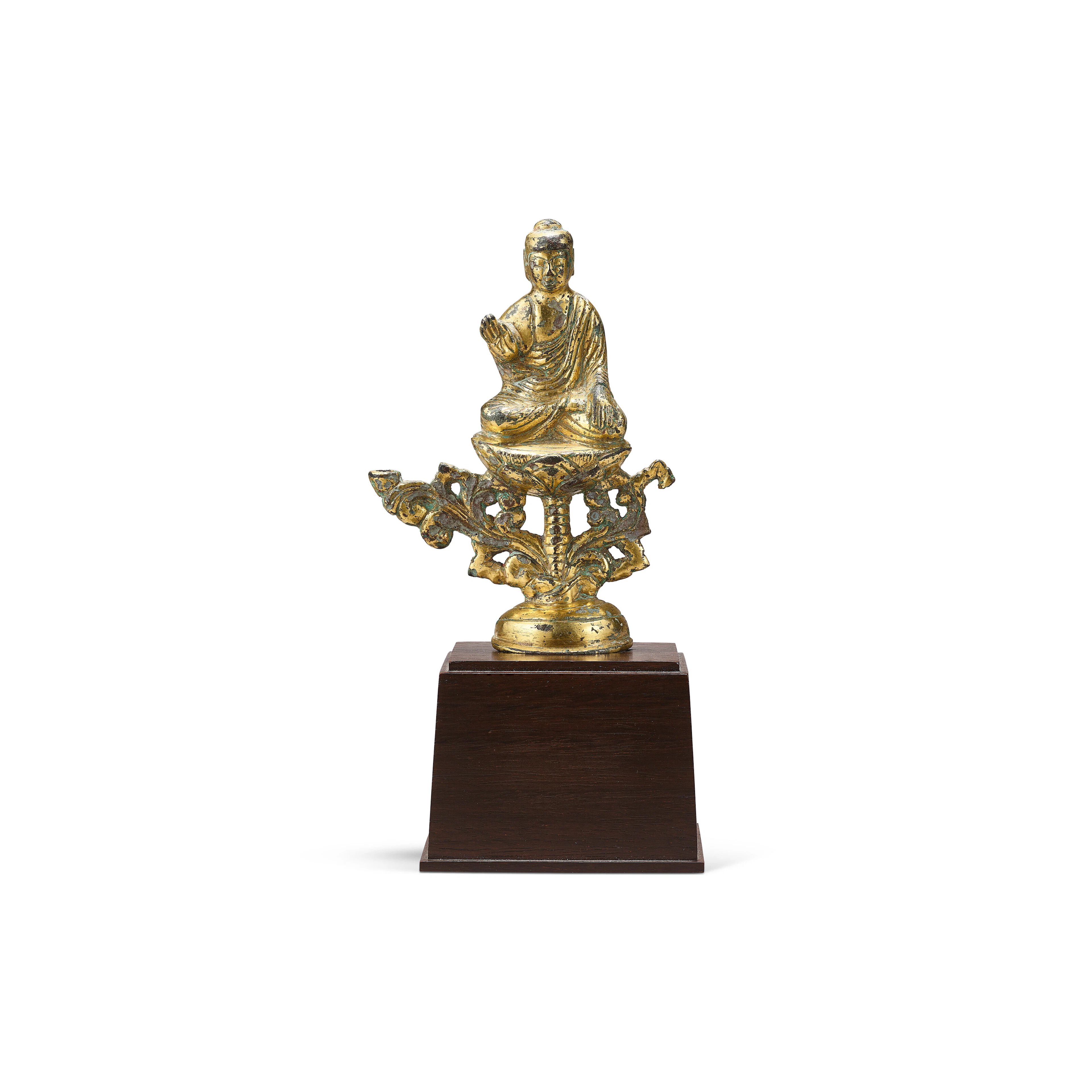 A Small Gilt-Bronze Figure of Shakyamuni Buddha