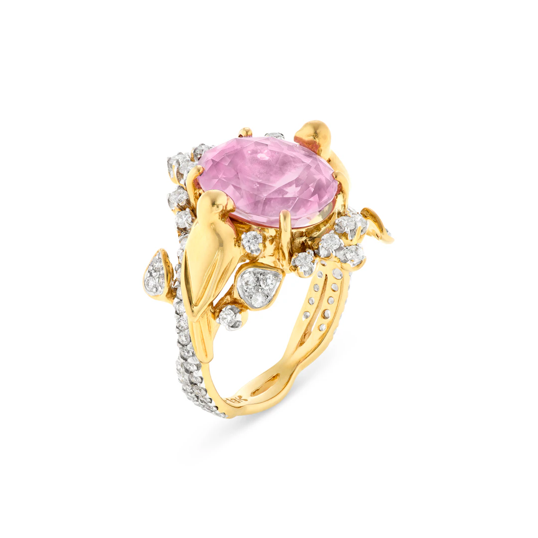 Colored Sapphire and Diamond Ring