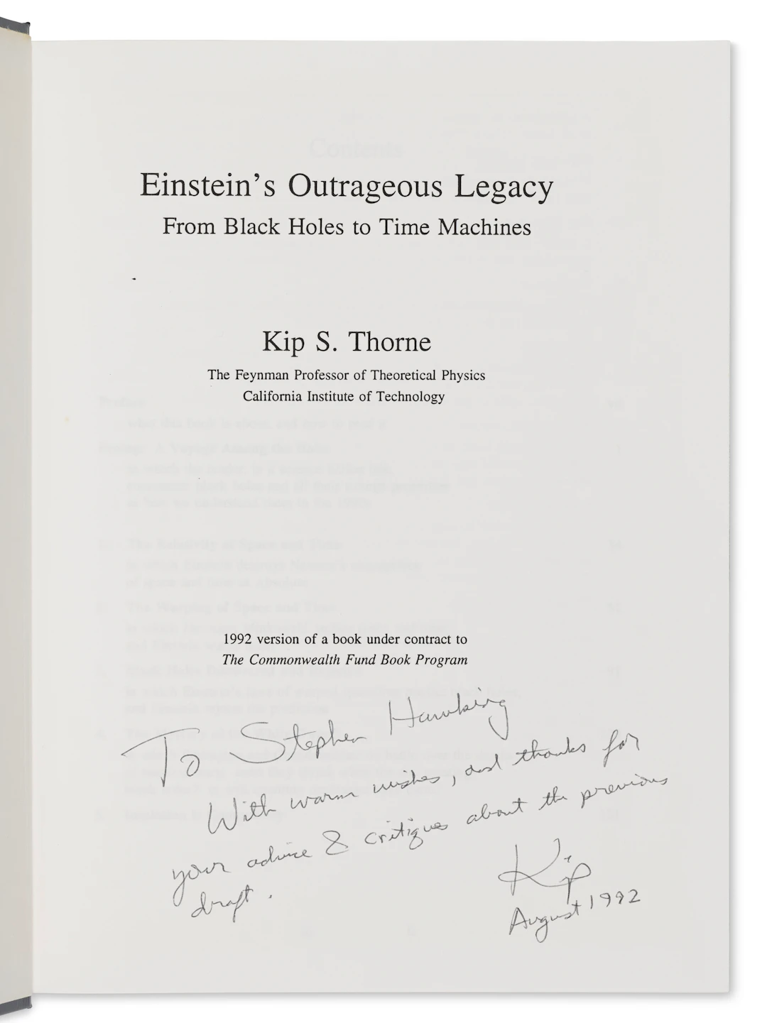 Stephen Hawking's Copy