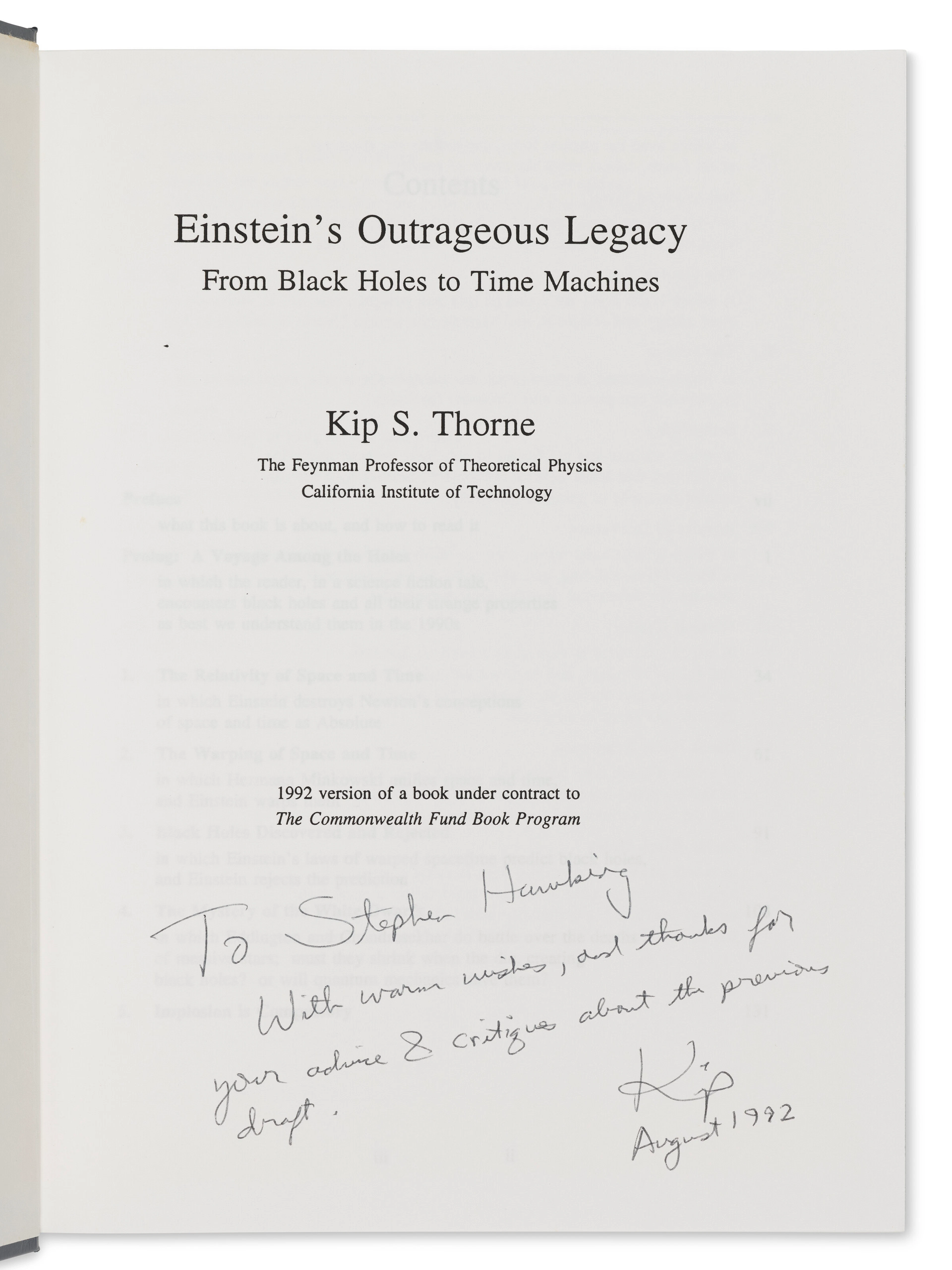 Stephen Hawking's Copy