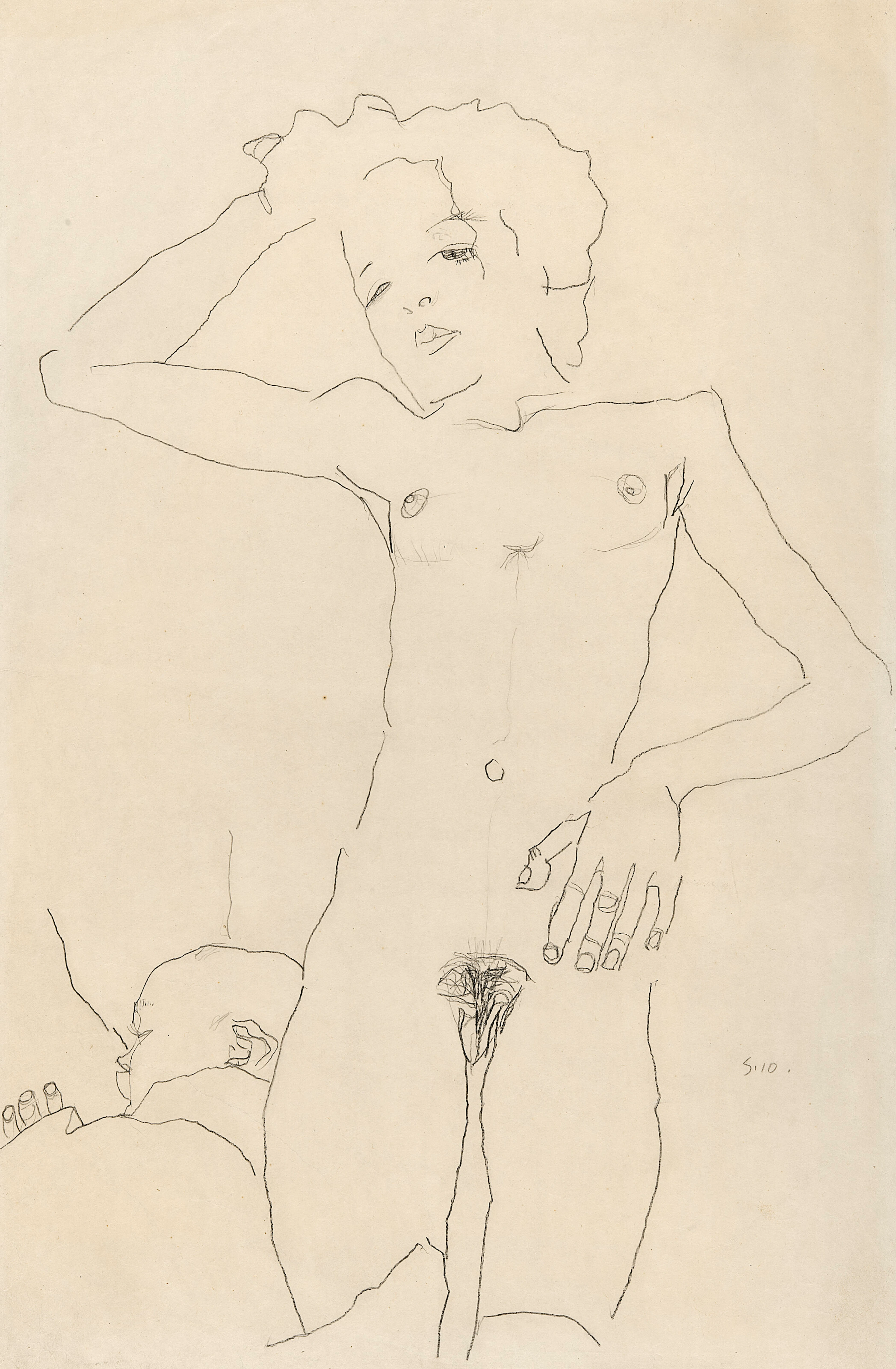 EGON SCHIELE (1890-1918) Liegender Akt