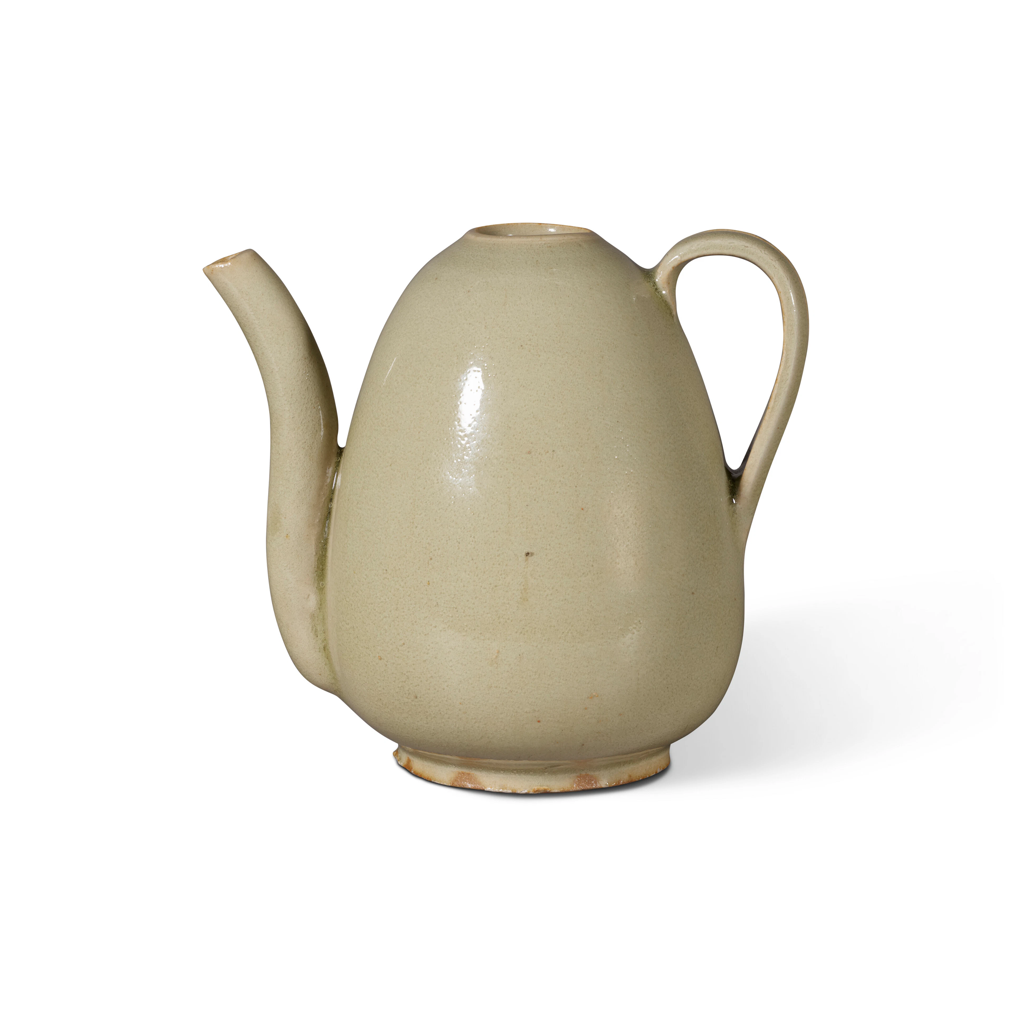 A Yaozhou 'Moon-White' Glazed Pear-Shaped Ewer