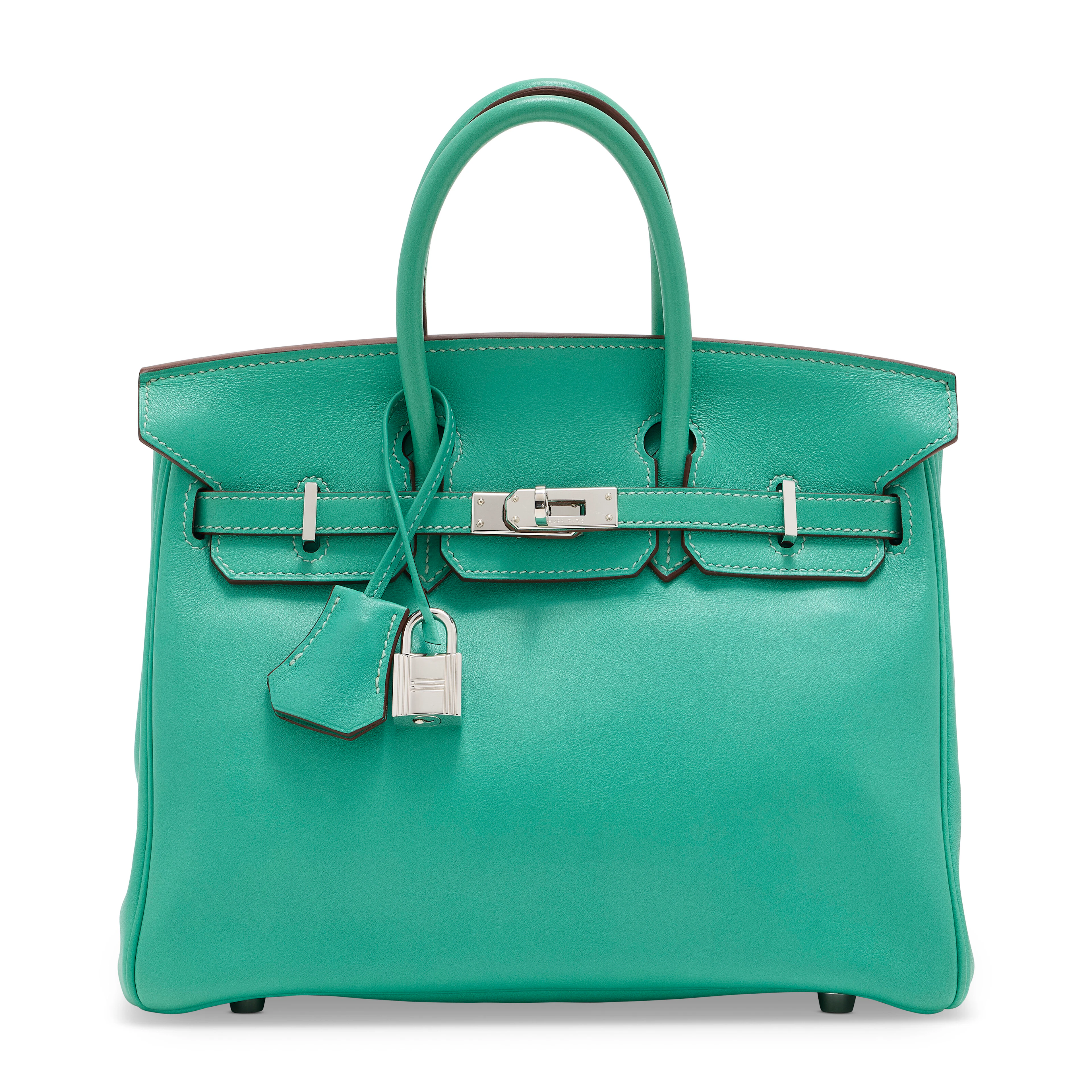 A Lagon Swift Leather Birkin 25 with Palladium Hardware