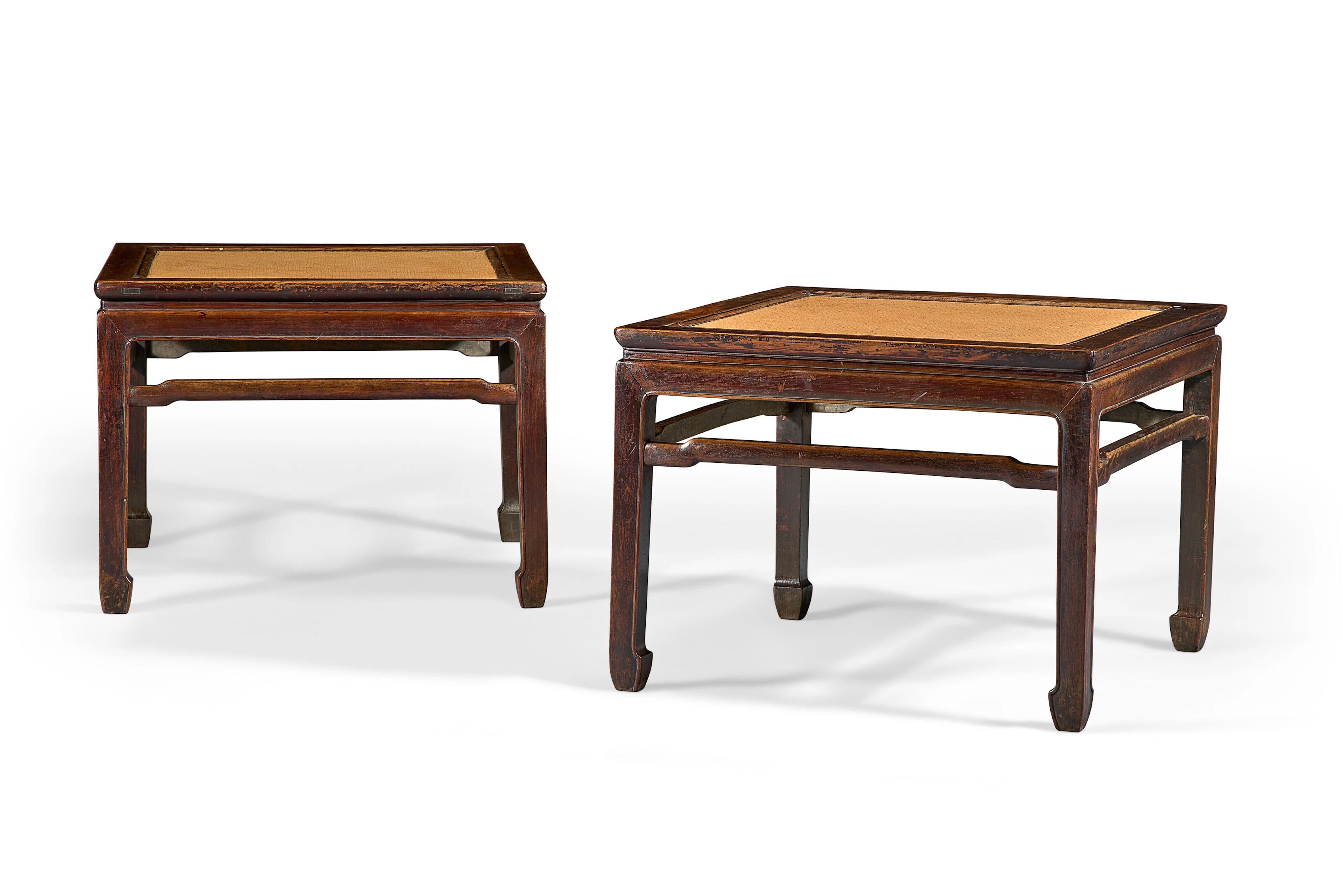 A Rare Pair of Huanghuali Meditation Stools
