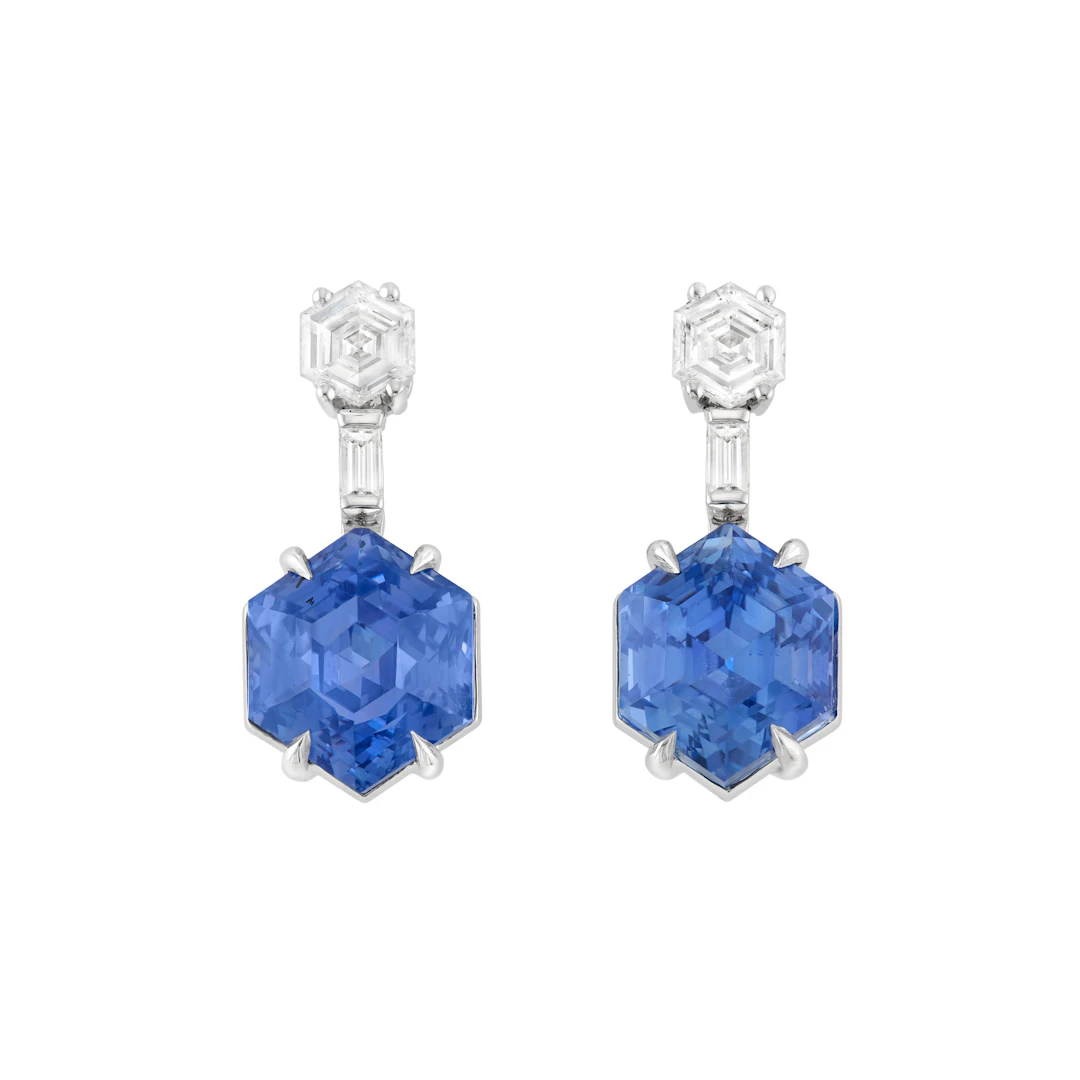 Sapphire and Diamond Earrings