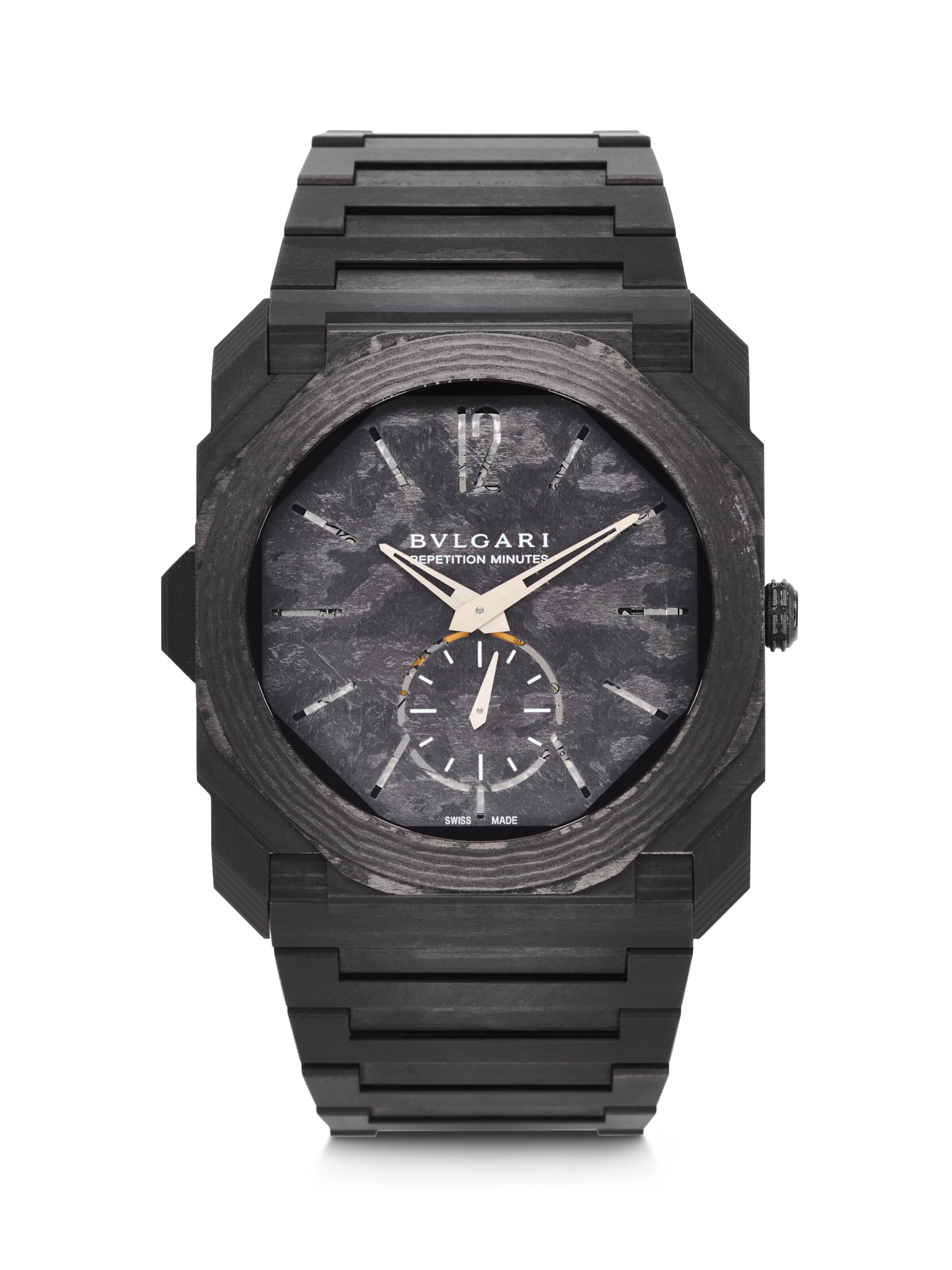 BULGARI. A SPORTY AND ULTRA-THIN LIMITED EDITION CARBON CTP MINUTE
