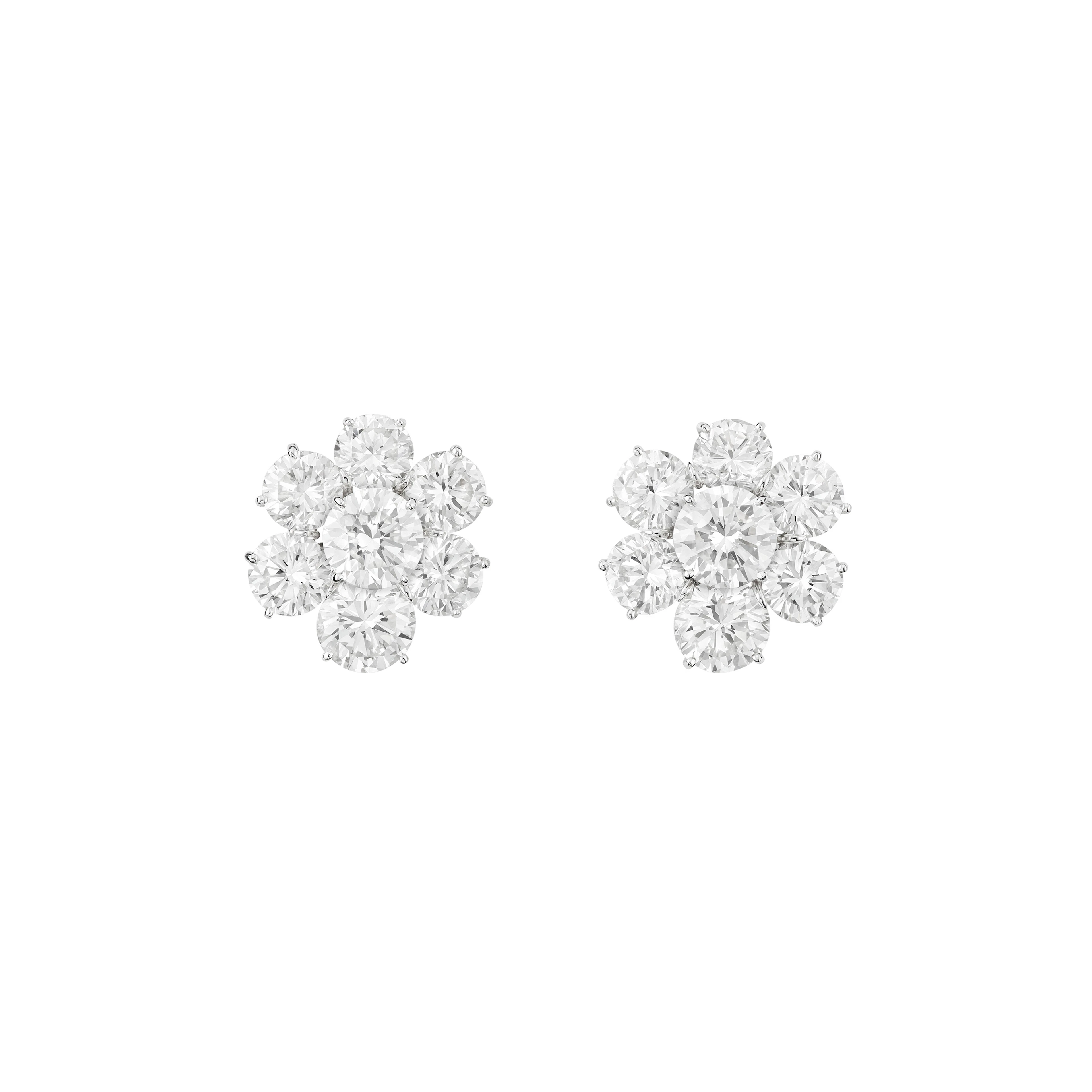 Harry Winston Diamond Cluster Earrings