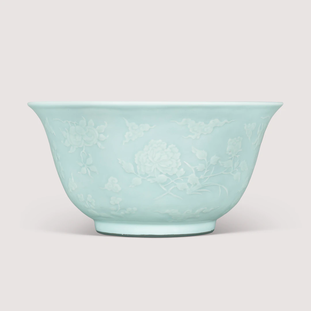 A Fine Large Celadon-Glazed ‘Floral and Sanduo ’ Bowl