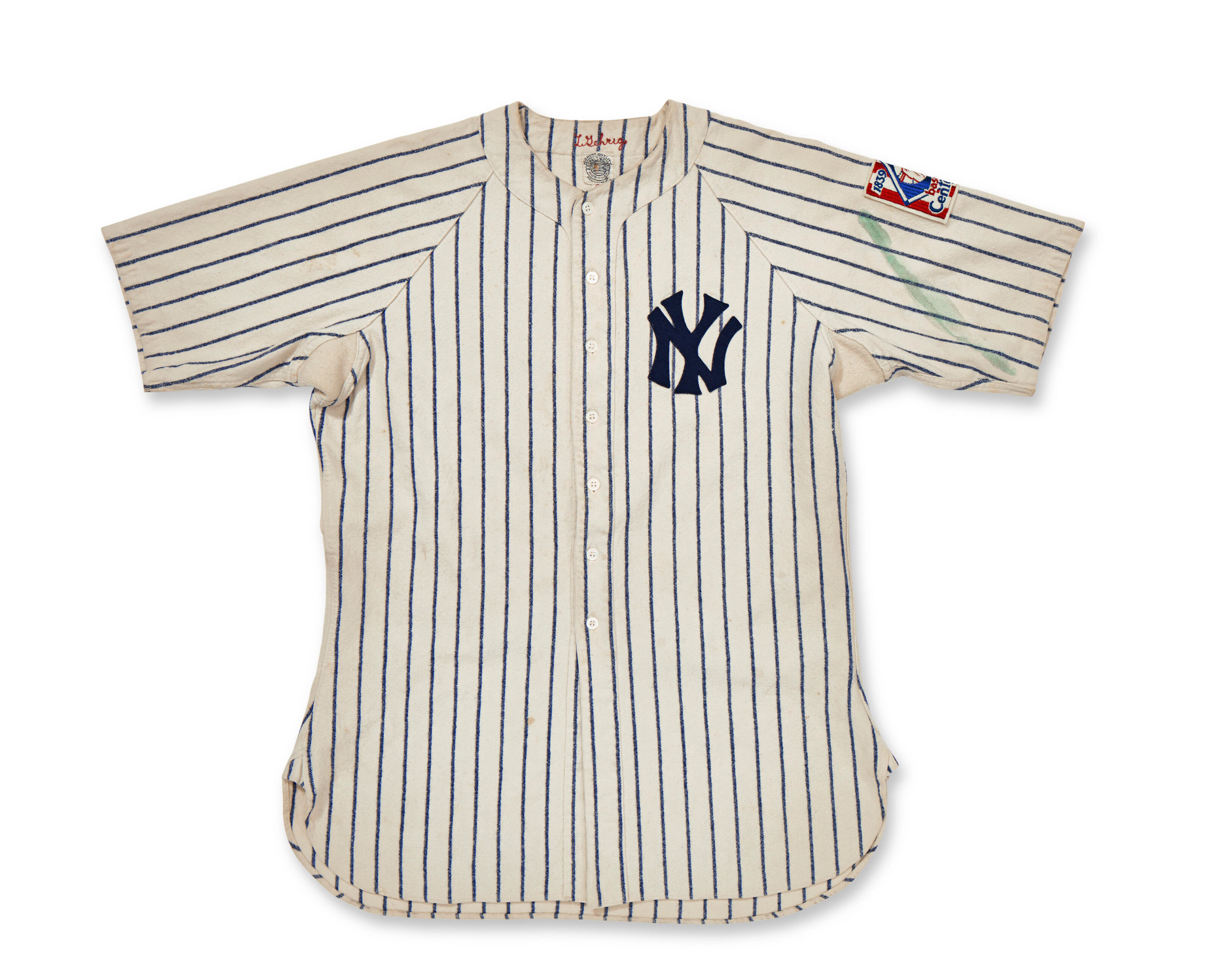 IMPORTANT LOU GEHRIG NEW YORK YANKEES PROFESSIONAL MODEL HOME JERSEY: