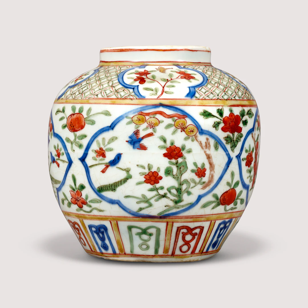 A Rare Wucai ‘Bird and Flower’ Jar