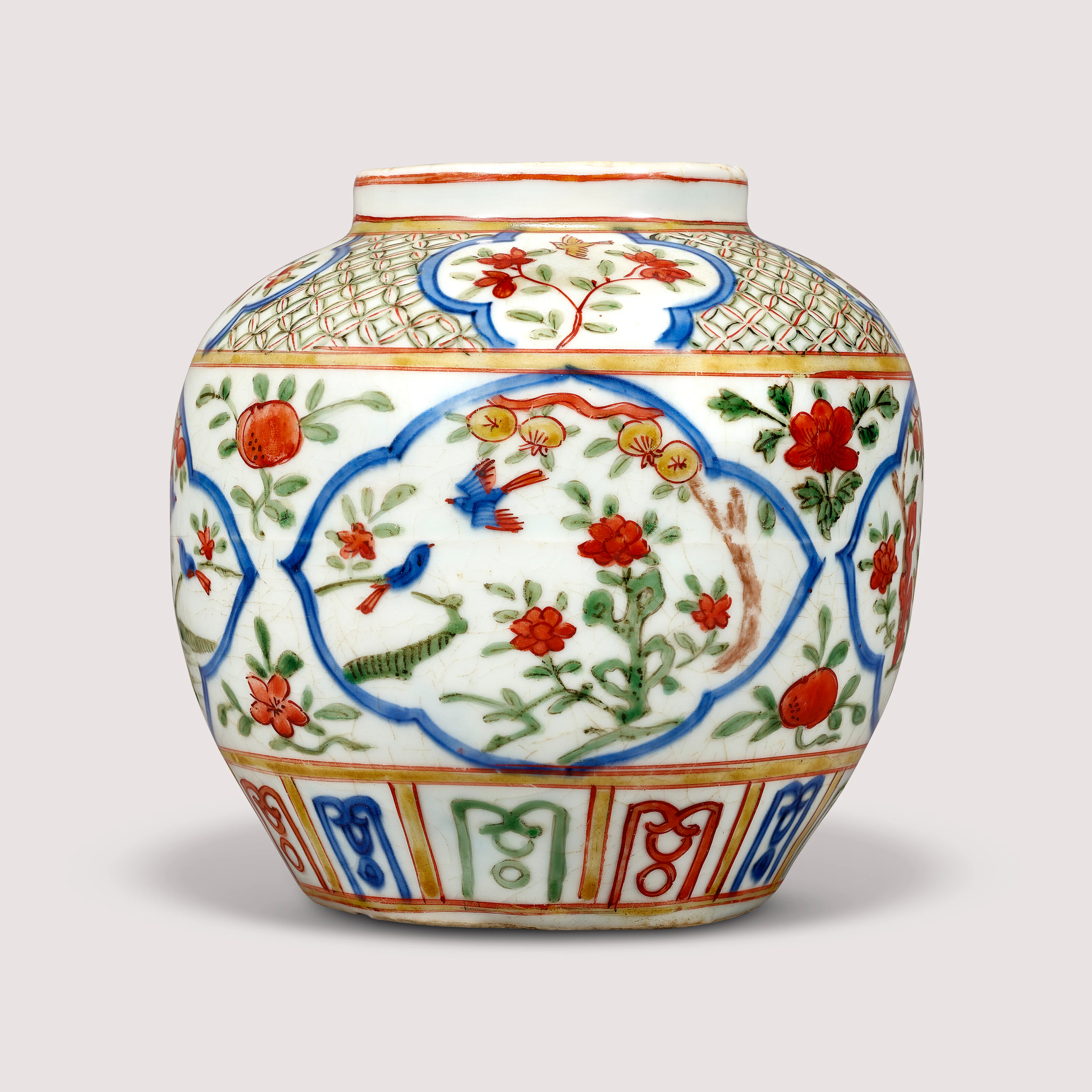 A Rare Wucai ‘Bird and Flower’ Jar