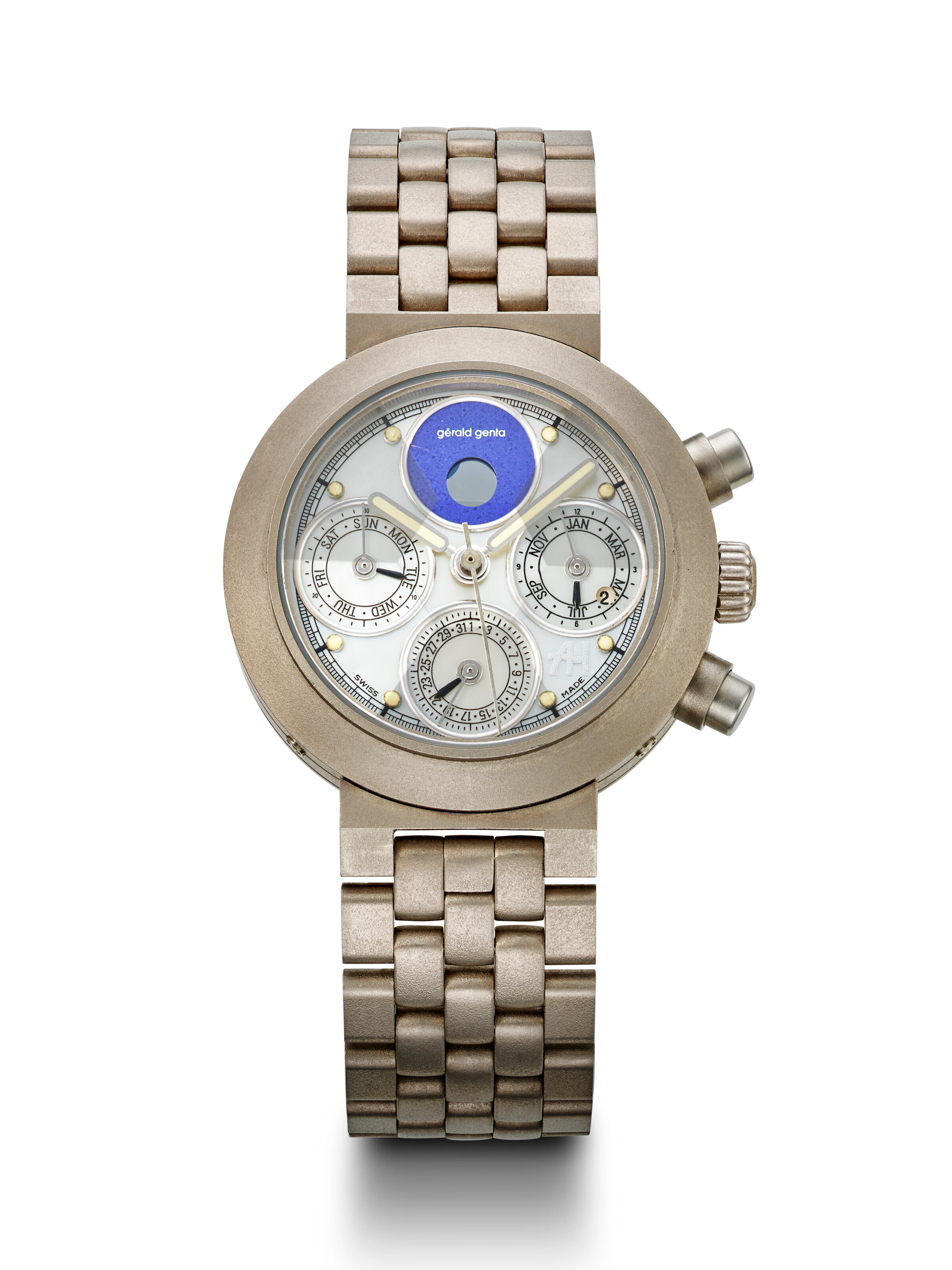 Gerald Genta, Titanium Perpetual Calendar Chronograph Wriswatch, Ref. G.3489.7