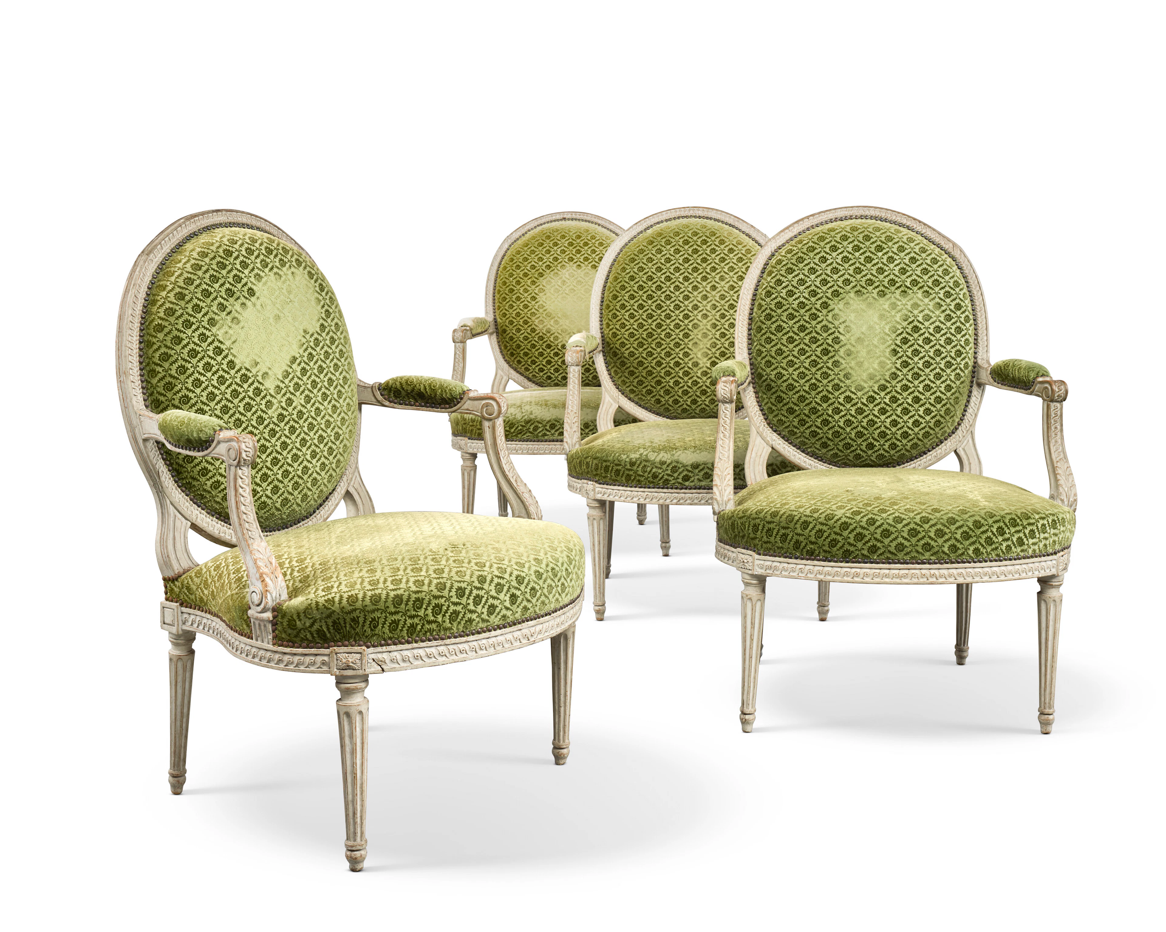 Suite De Quatre Fauteuils D'époque Louis Xvi
