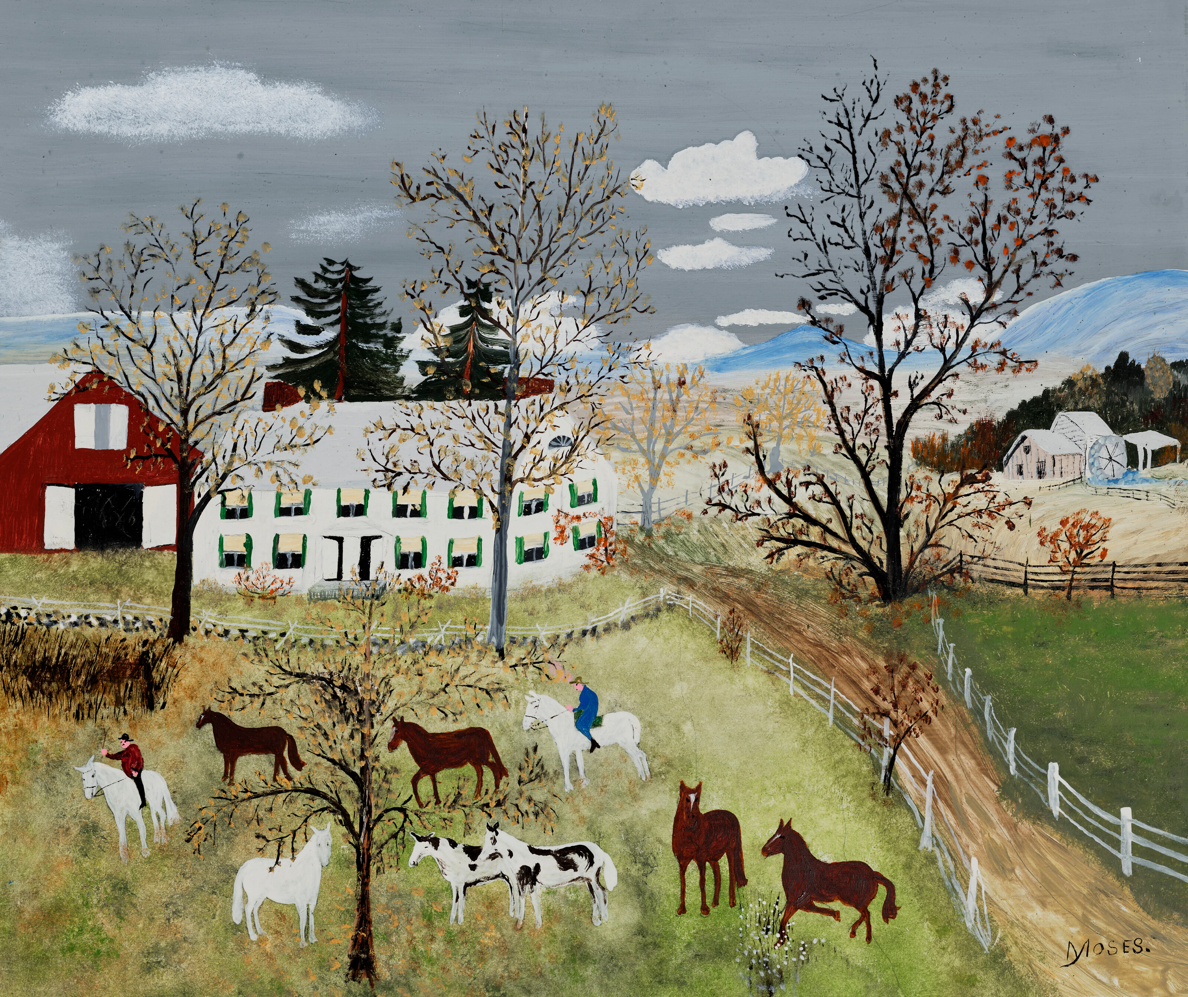 ANNA MARY ROBERTSON 'GRANDMA' MOSES (1860-1961) The Spotted Horses
