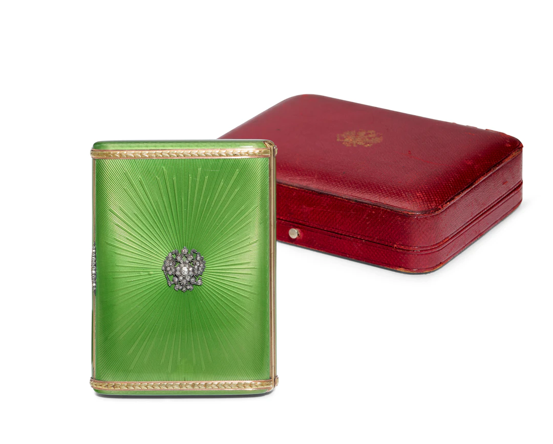 An Important Jeweled and Guilloché Enamel Two-Color Gold Imperial