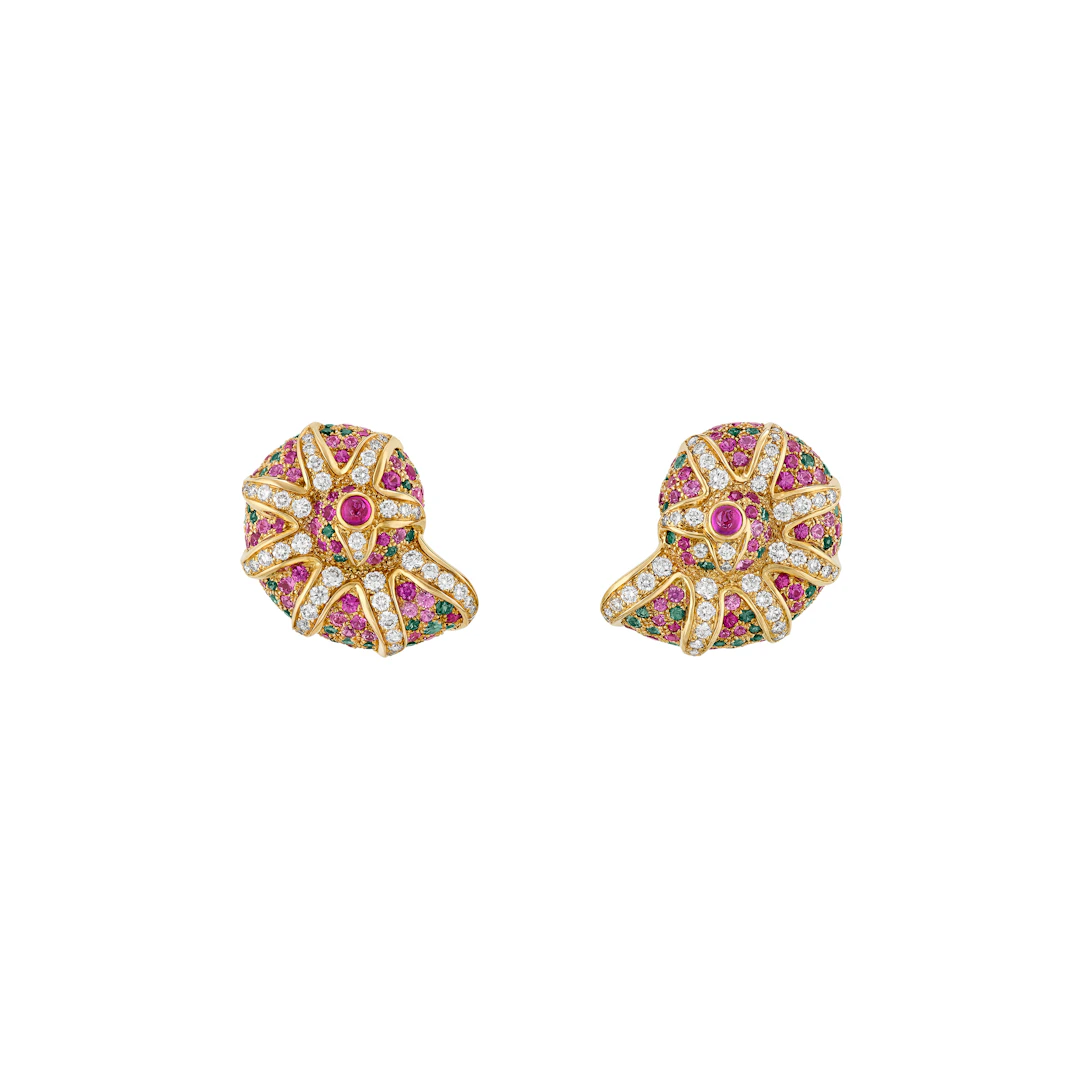 Tiffany & Co. Colored Sapphire and Diamond Seashell Earrings