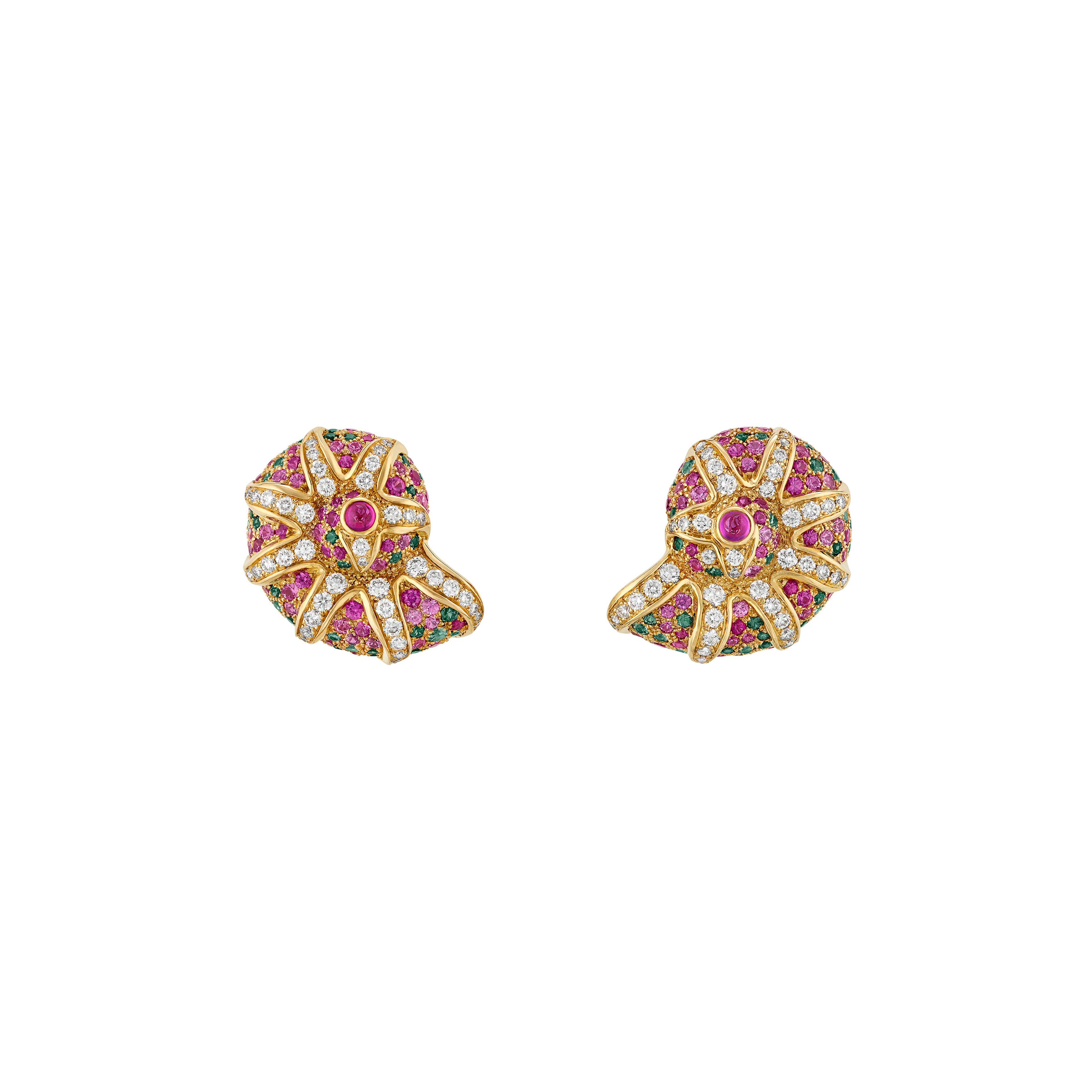 Tiffany & Co. Colored Sapphire and Diamond Seashell Earrings