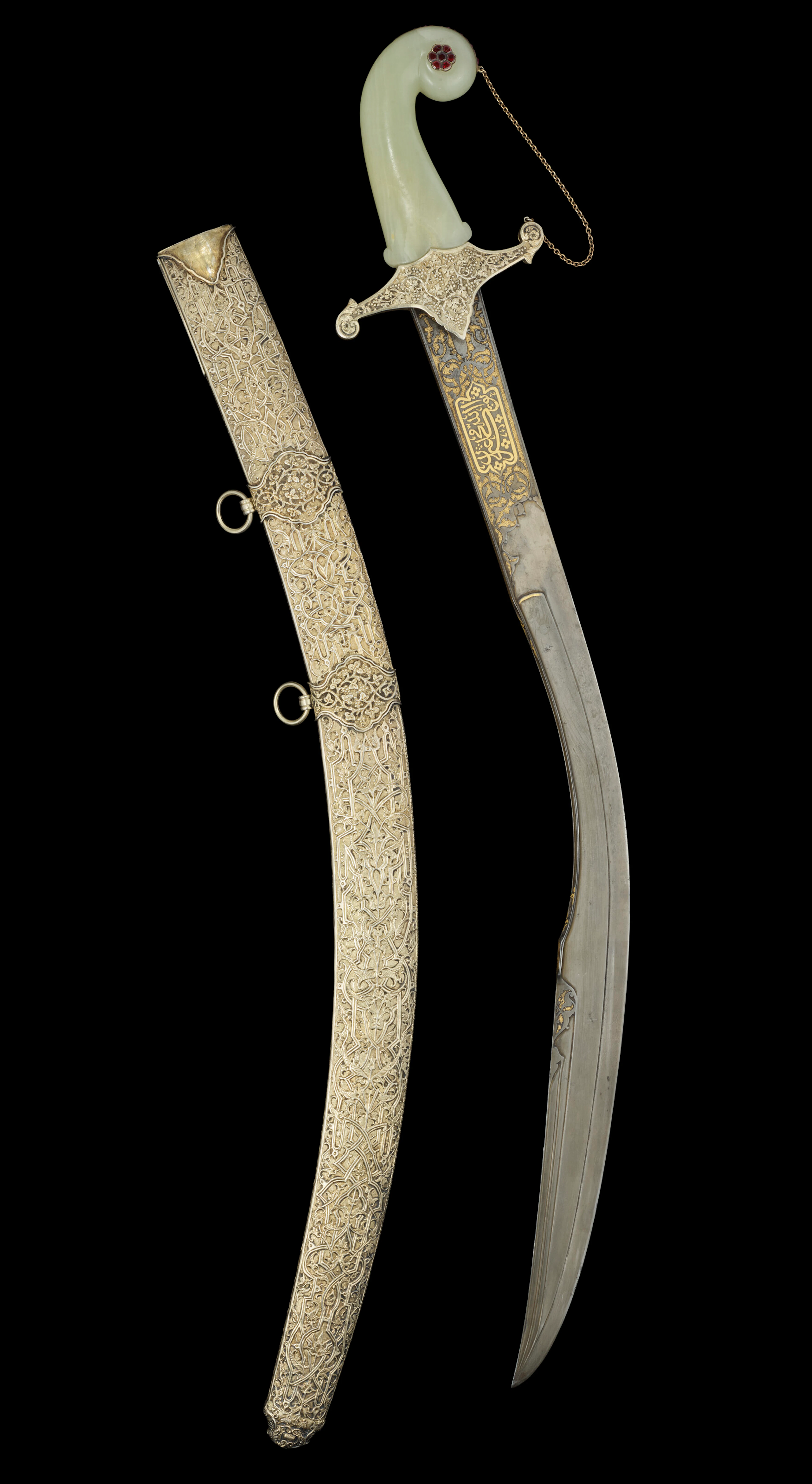 A Gem-Set Jade-Hilted Ottoman Sword ( Kiliç )