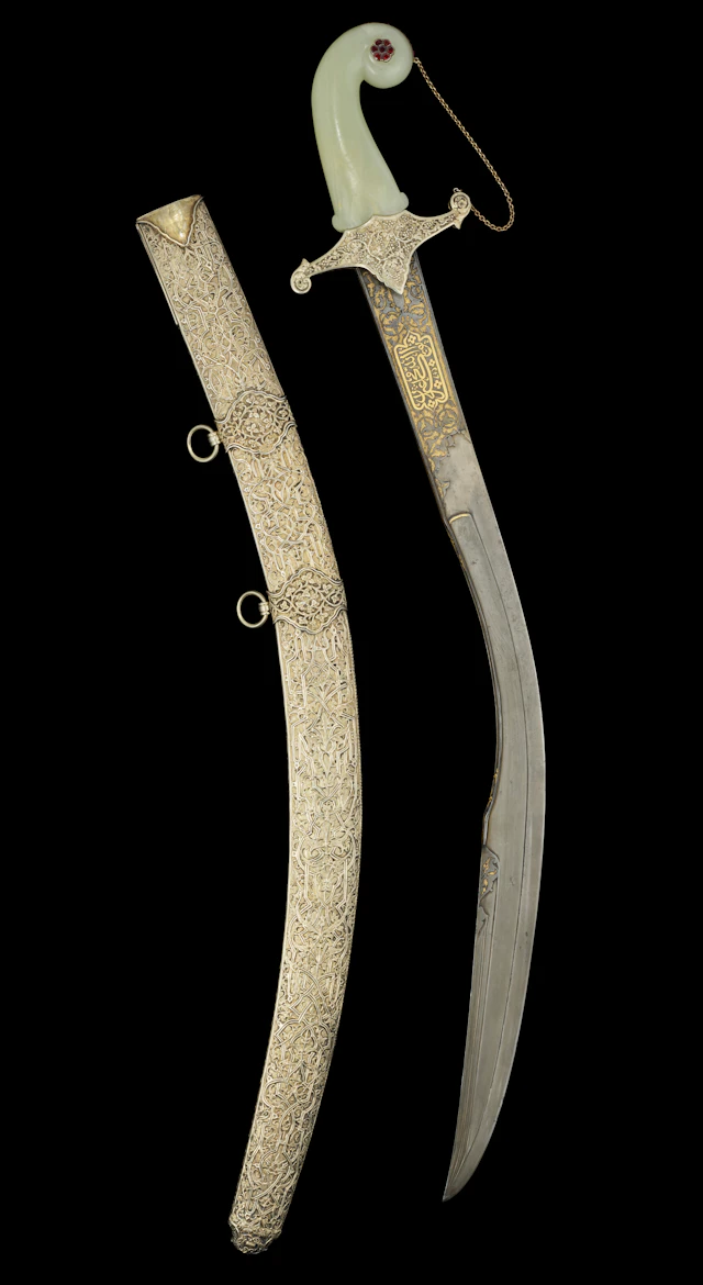A Gem-Set Jade-Hilted Ottoman Sword ( Kiliç )