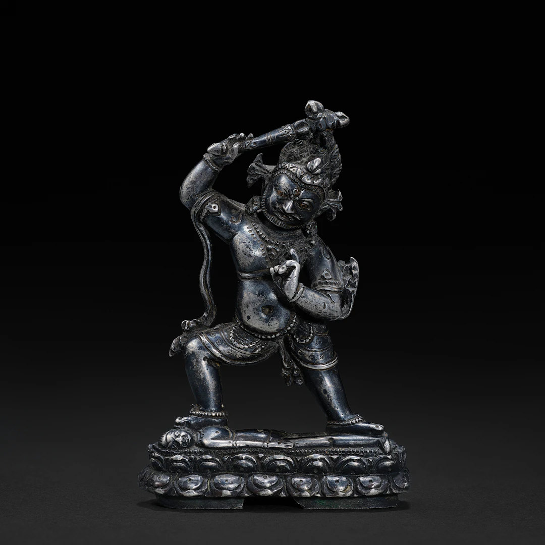 A Copper Inlaid Silver Figure of Yama Dharmaraja (Inner Form)