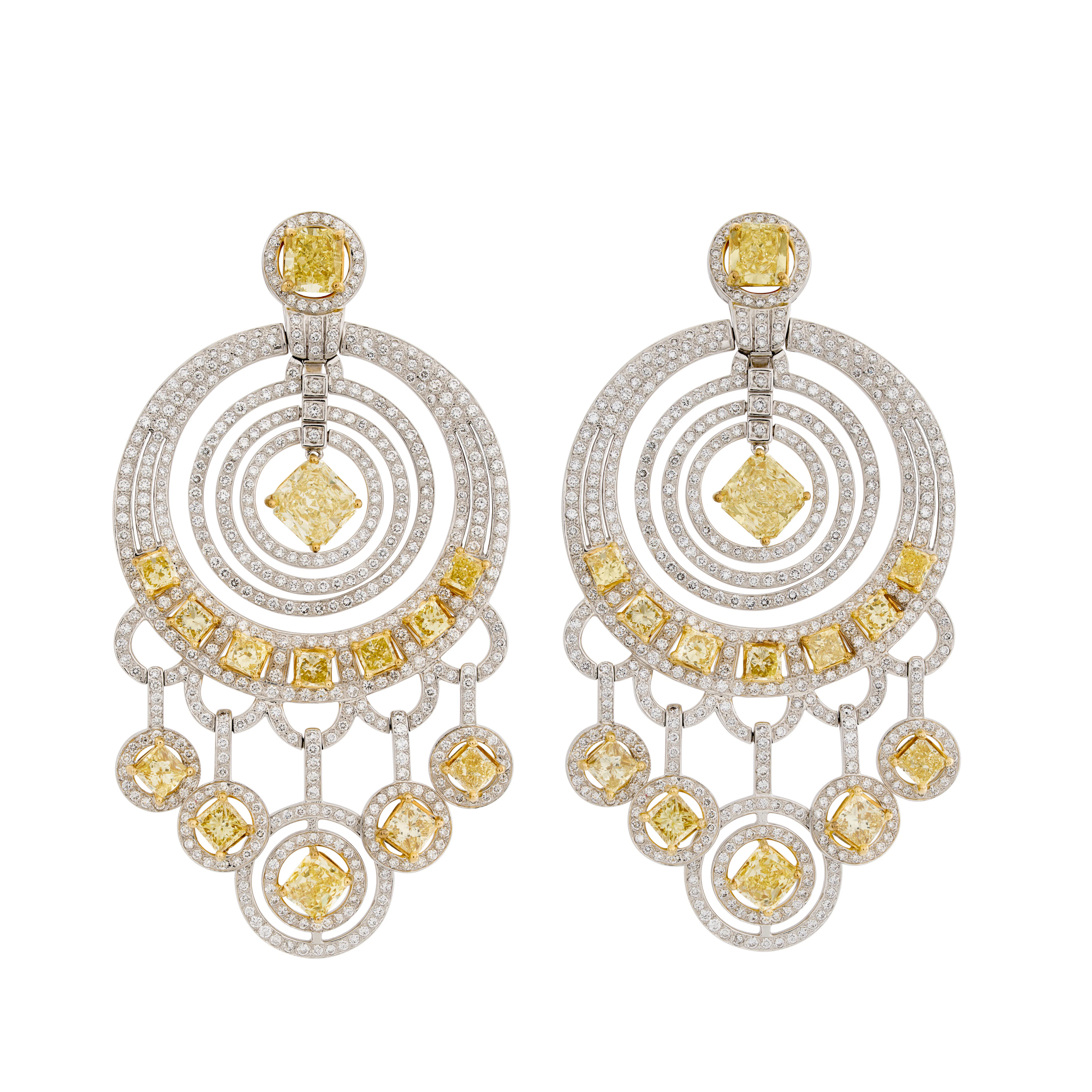 Graff Pair of Coloured Diamond and Diamond 'Gypsy' Earrings