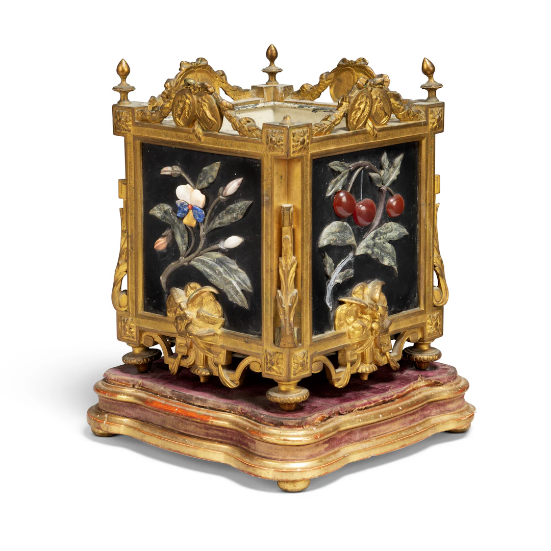 A French Ormolu-Mounted Pietra Dura Jardiniere