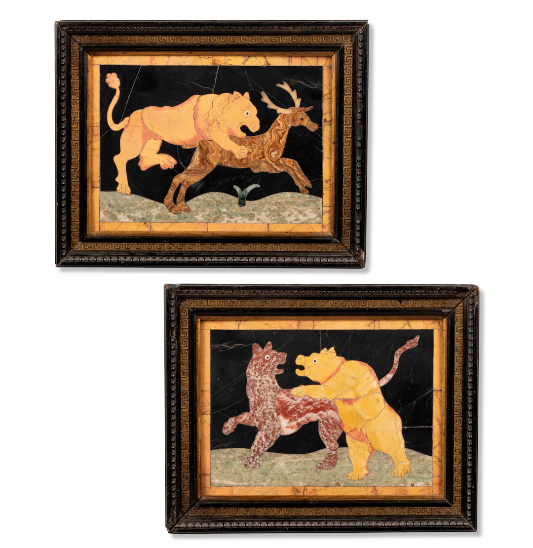 A Pair of Italian Pietra Dura Plaques